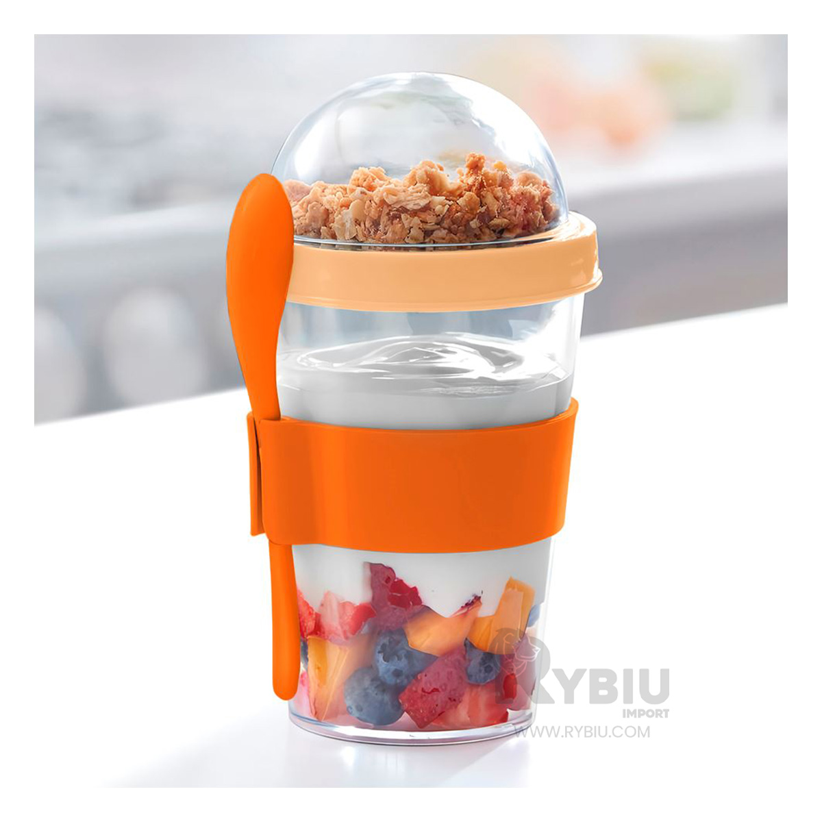 TAZA ERGONOMICA 350ML RYBIU CO29581 ANARANJADO +ENVOLTORIO DE REGALO - 2