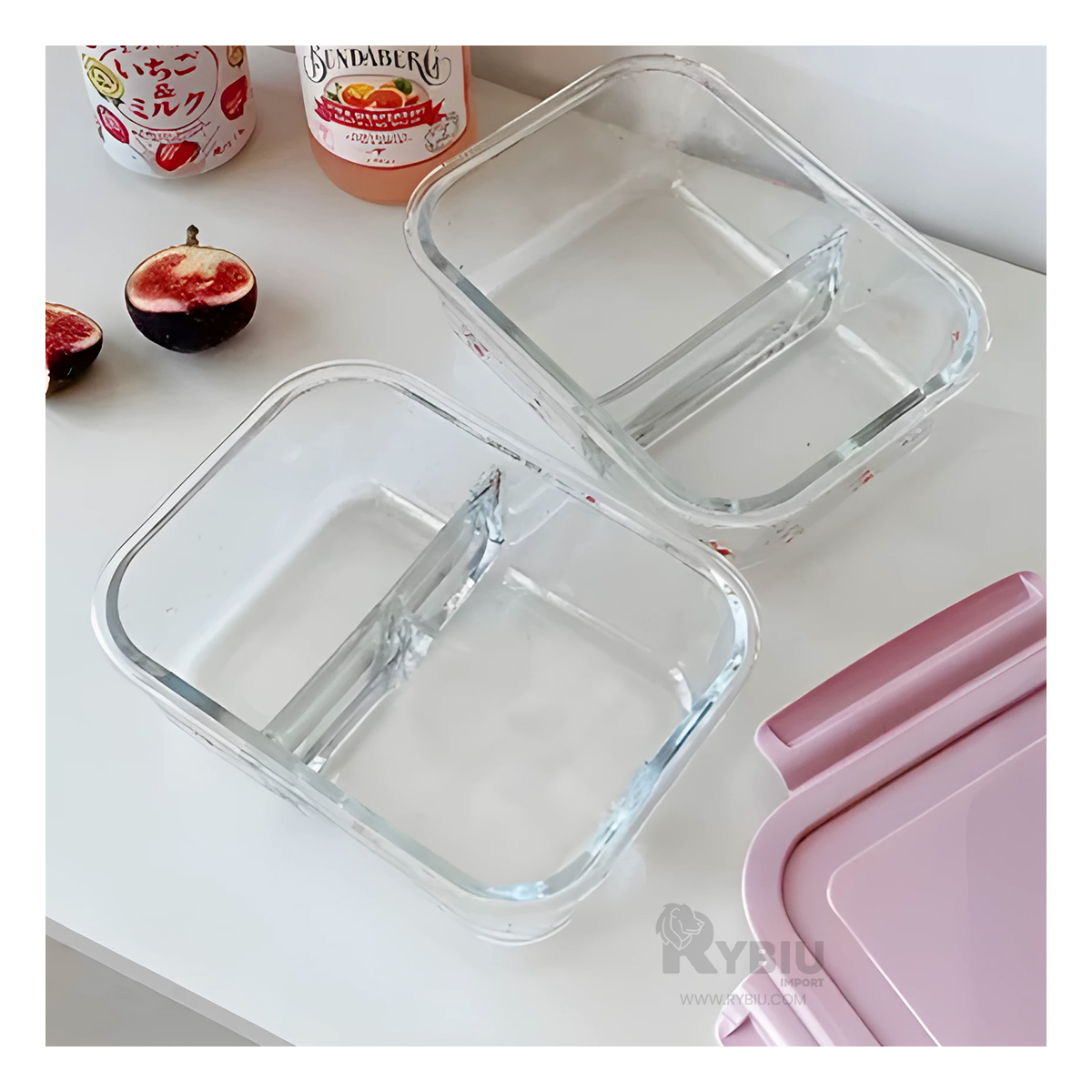 RECIPIENTE RESISTENTE CON TAPA RYBIU CO29560 ROSADO +ENVOLTORIO DE REGALO - 2