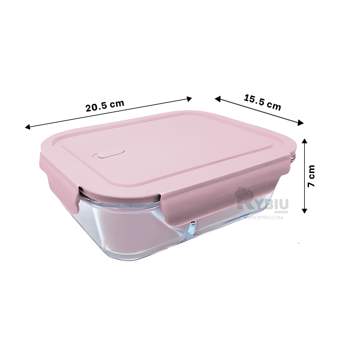 RECIPIENTE RESISTENTE CON TAPA RYBIU CO29560 ROSADO +ENVOLTORIO DE REGALO - 5