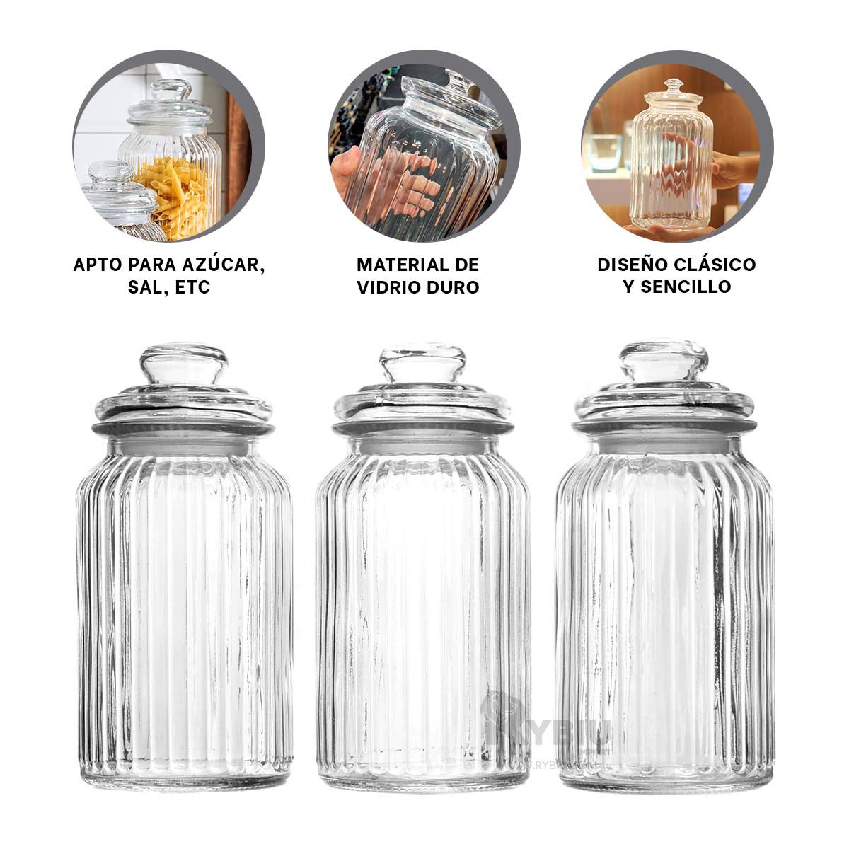 ENVASE RYBIU CO29552 VIDRIO TRANSPARENTE COMPACTO 2 K + GIFT STICKERS - 3