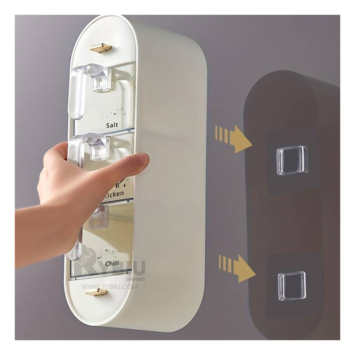 PORTA COMINO Y PIMIENTA RYBIU CO29433 BLANCO + REGALO LIGAS PEINAR - 2