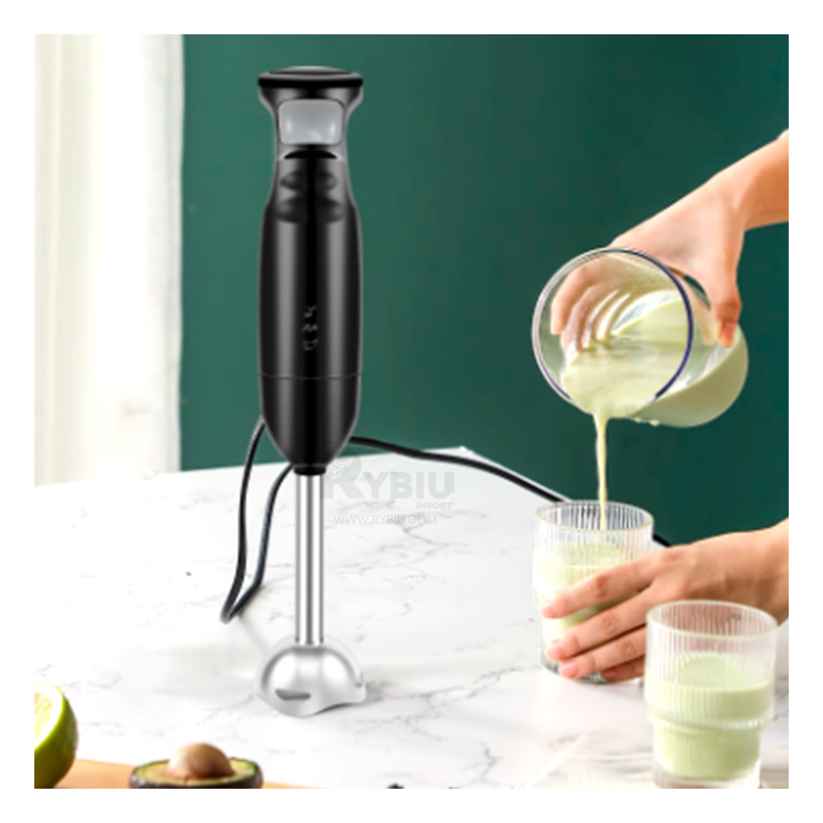 LICUADORA RYBIU CO29435 MODERNA Y UTIL EN COLOR NEGRO + STICKERS - 4