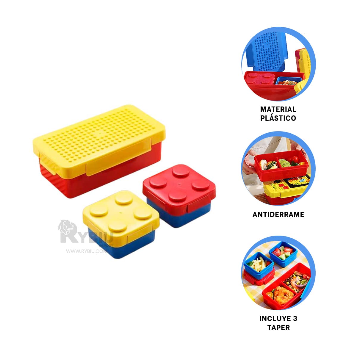 RECIPIENTE DIDACTICO RYBIU CO29430 MULTICOLOR +REGALO LIGAS PARA PEINAR - 3