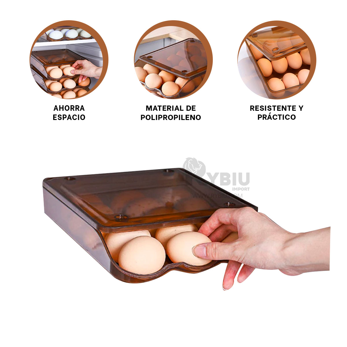 BANDEJA RYBIU CO32471 MARRÓN ESPACIOSA + REGALO LIGAS PEINAR - 1