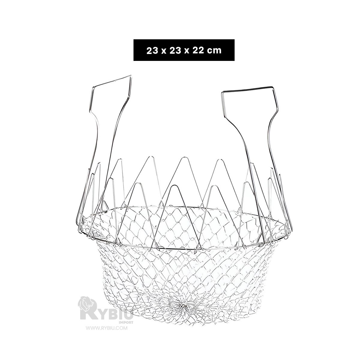 CANASTO FREIDOR RYBIU CO32484 PLATEADO CESTA COCINAR BROCOLI 23 CM + REGALO STICKERS - 5