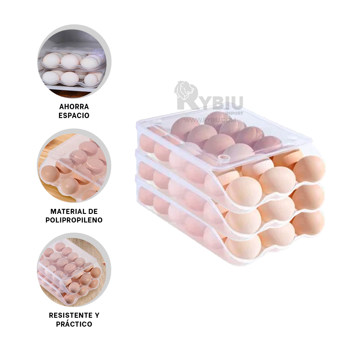 ORGANIZADOR RYBIU CO32472 TRANSPARENTE COMPACTO + PAPEL REGALO - 3
