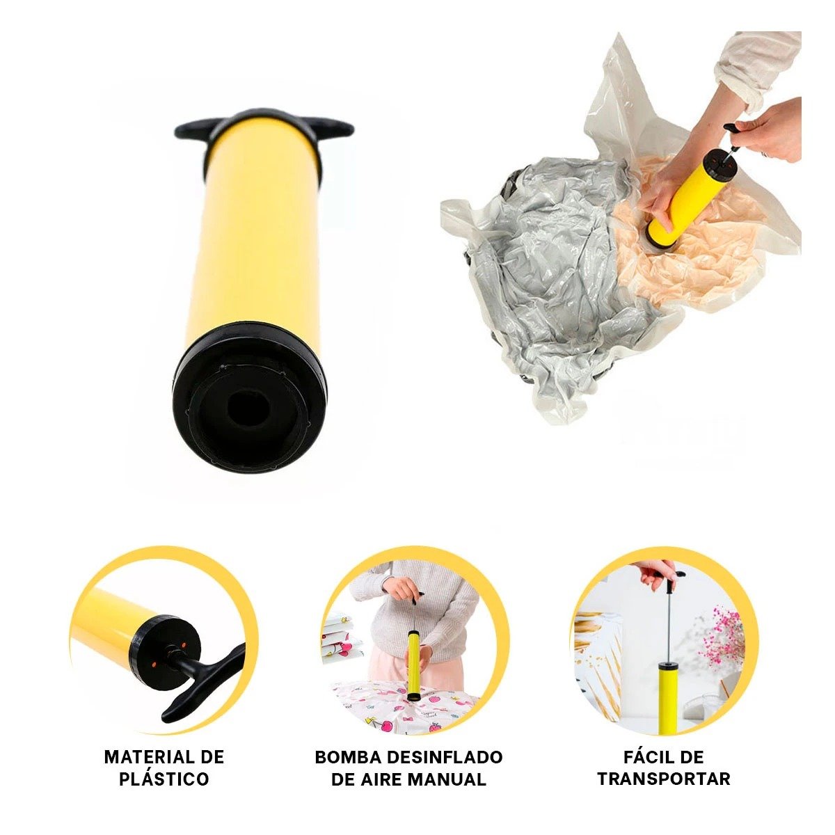 COMPRESOR MANUAL DE AIRE PARA BOLSAS AL VACIO FACIL DE TRANSPORTAR - 3