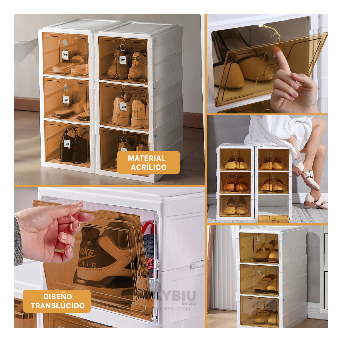 ORGANIZADOR RYBIU HO32422 BLANCO RESISTENTE CON TAPA AMBAR + REGALO STICKERS - 1