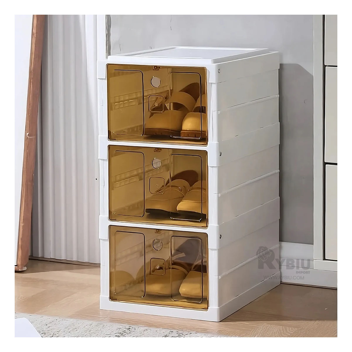 ORGANIZADOR RYBIU HO32422 BLANCO RESISTENTE CON TAPA AMBAR + REGALO STICKERS - 2