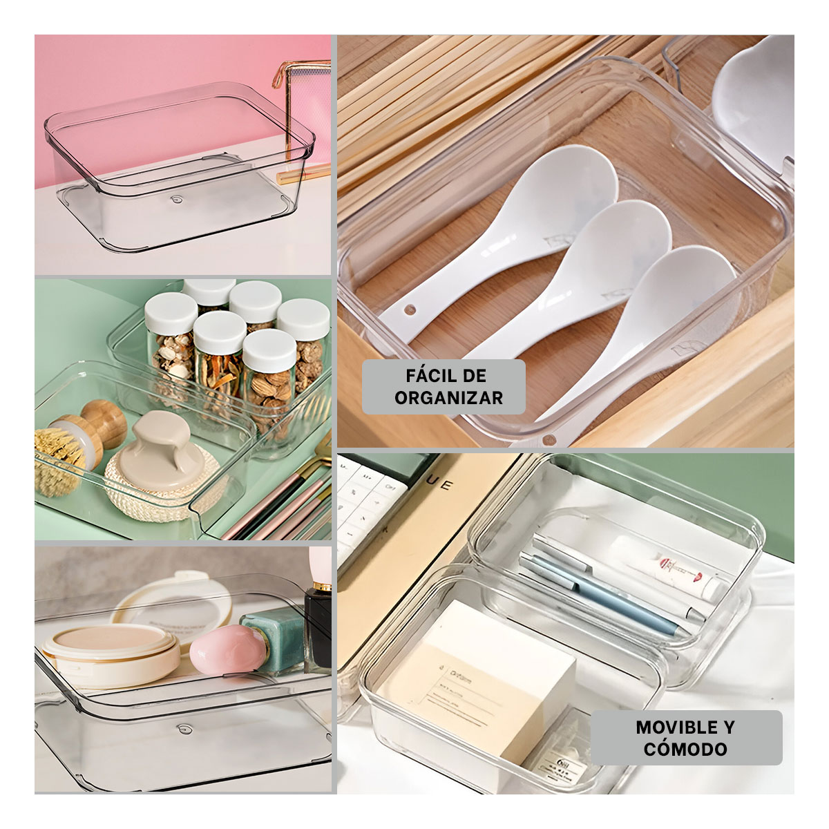 SET CLASIFICADOR RYBIU MOL1 TRANSPARENTE EFICIENTE 18.5X13.5X6.5 CM + GIFT MINIAGENDA - 1