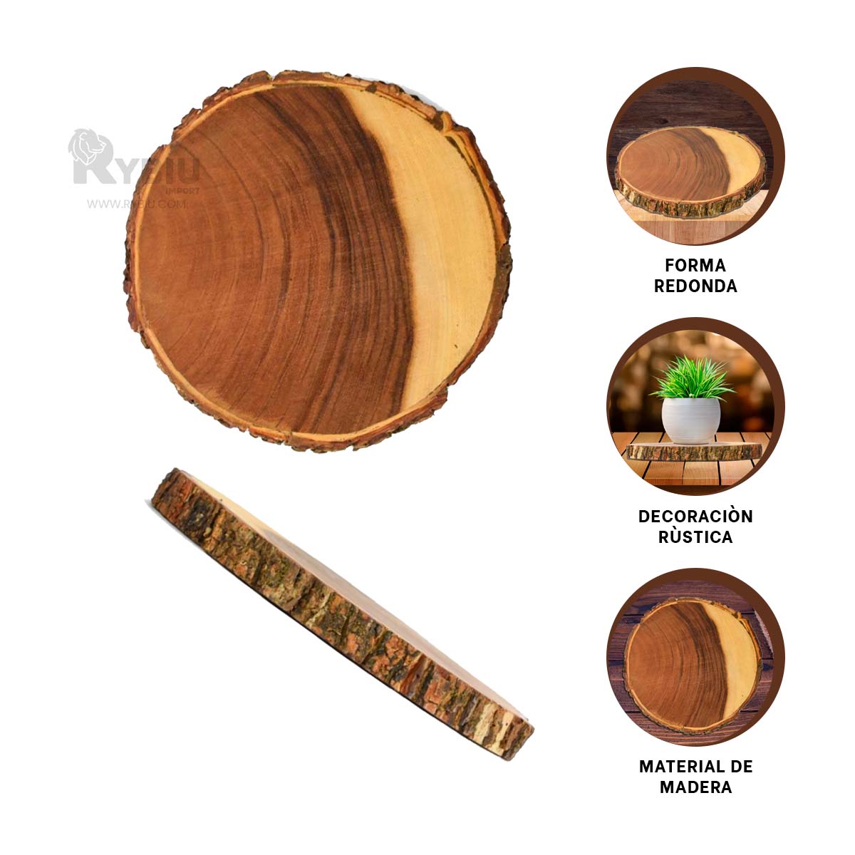 SET BANDEJA RYBIU HO32308 MADERA SOPORTE ATRACTIVO FUNCIONAL + GIFT MINIAGENDA - 2