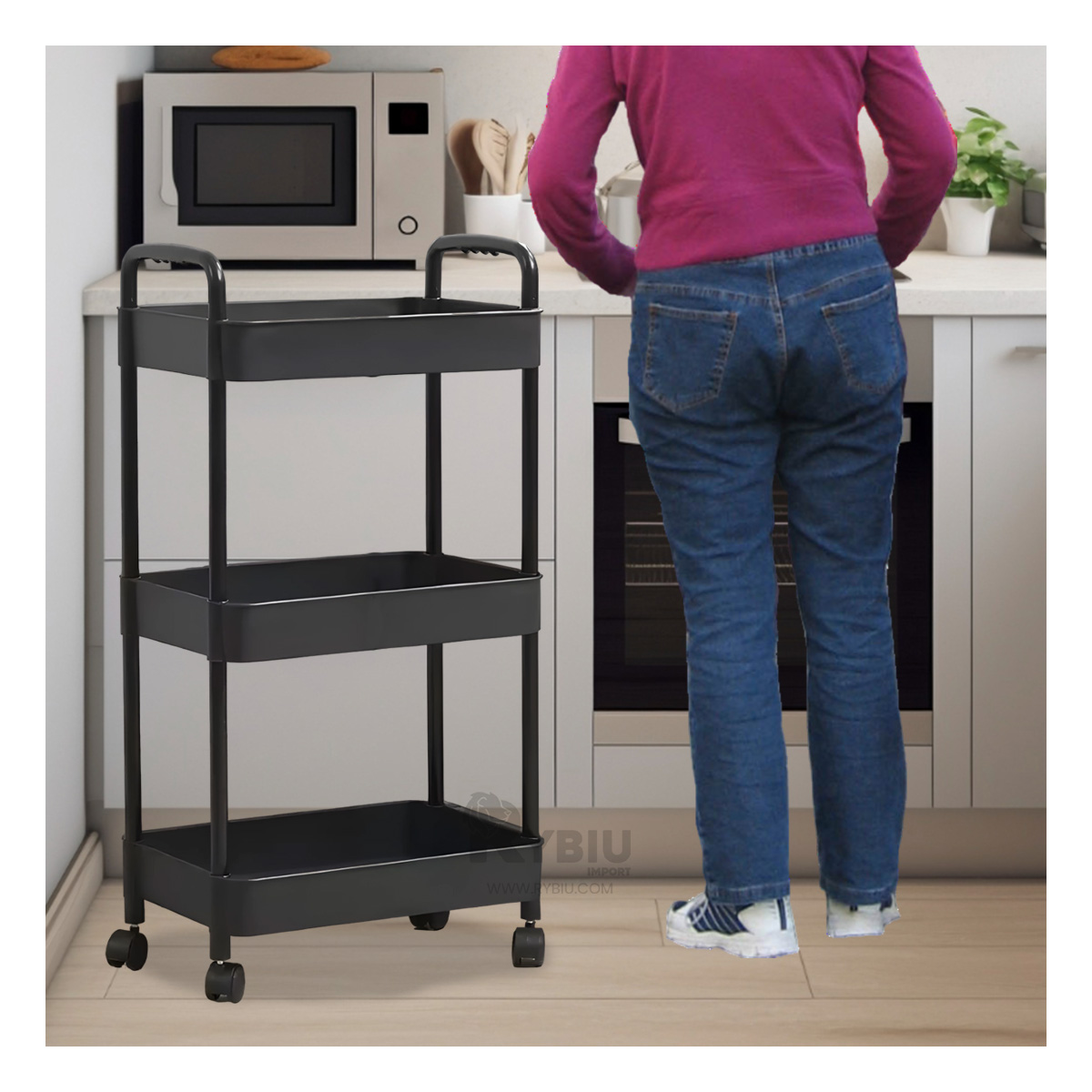 MUEBLE RYBIU HO30741 NEGRO TRANSPORTABLE + REGALO STICKERS - 2