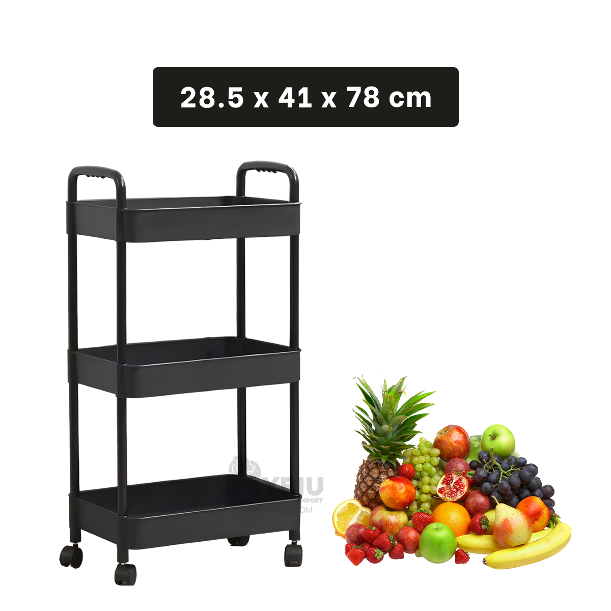 MUEBLE RYBIU HO30741 NEGRO COMPRAS + ENVOLTORIO REGALO - 1