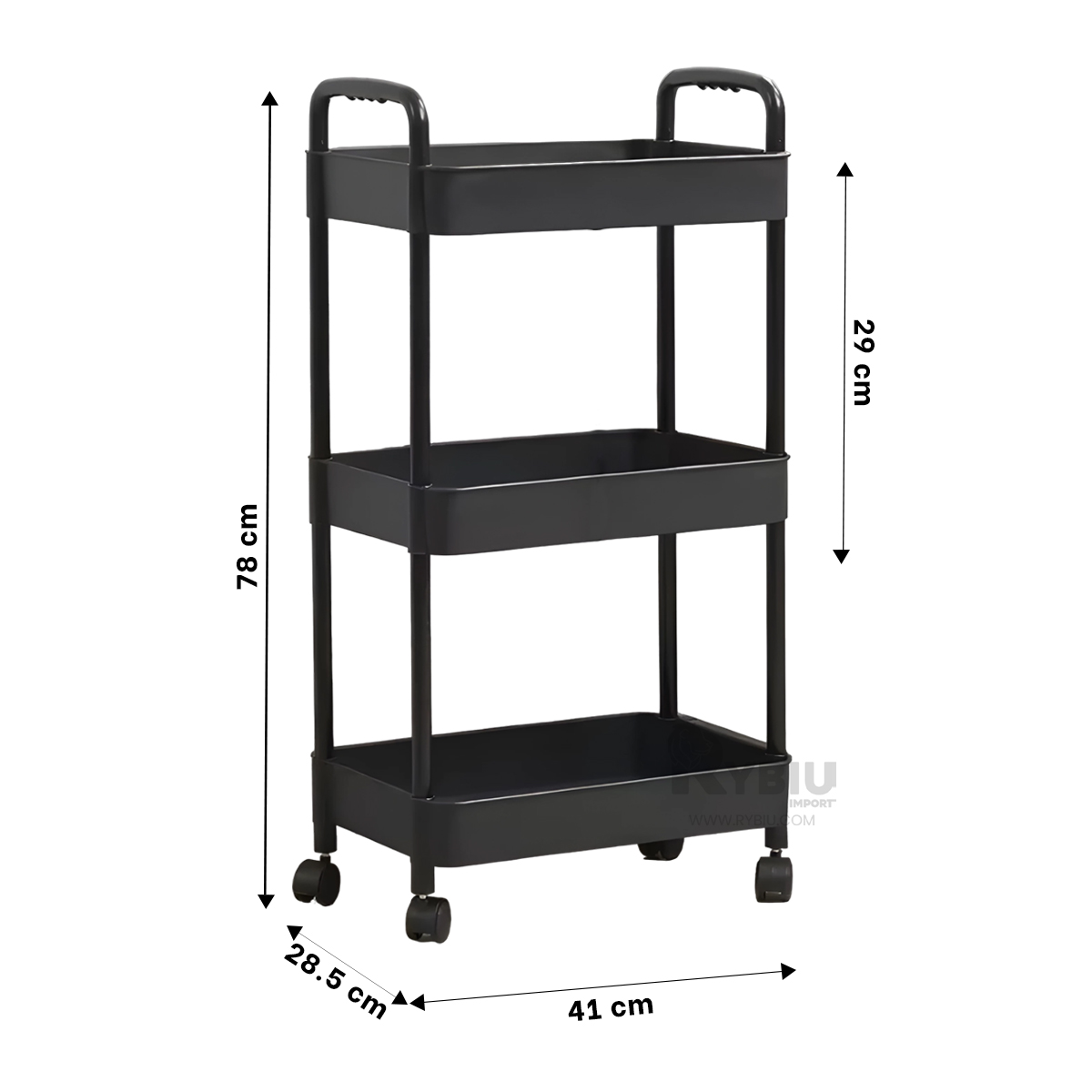 MUEBLE RYBIU HO30741 NEGRO COMPRAS + ENVOLTORIO REGALO - 4