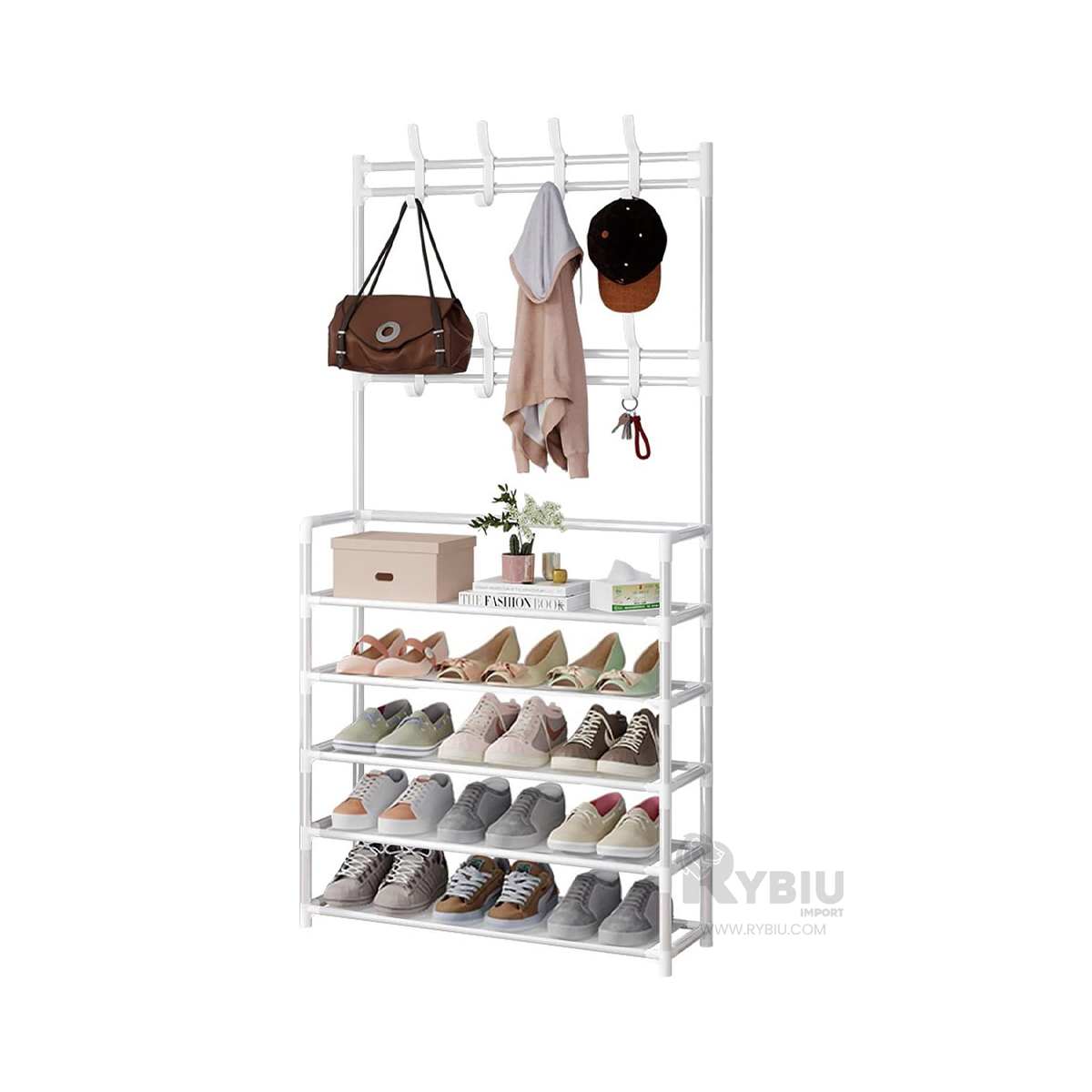 ZAPATERA RYBIU RECTO BLANCO CON BUEN ALMACENAMIENTO + PAPEL REGALO - 1