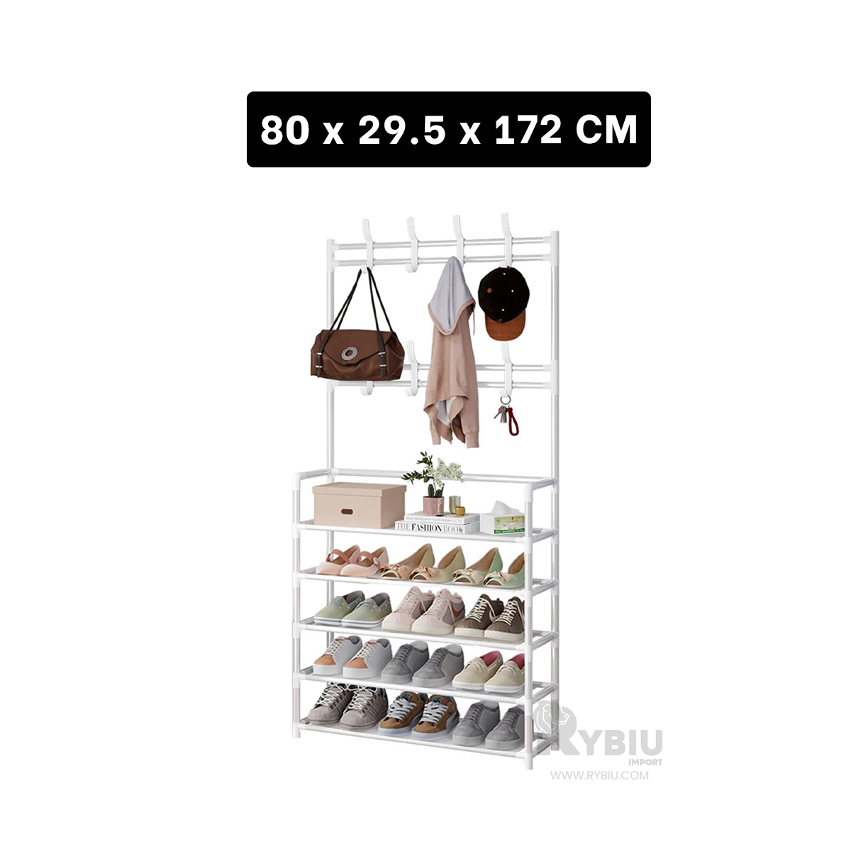 RACK RYBIU RECTO BLANCO UTIL ZAPATILLAS + BANDERITAS ADHESIVAS - 5