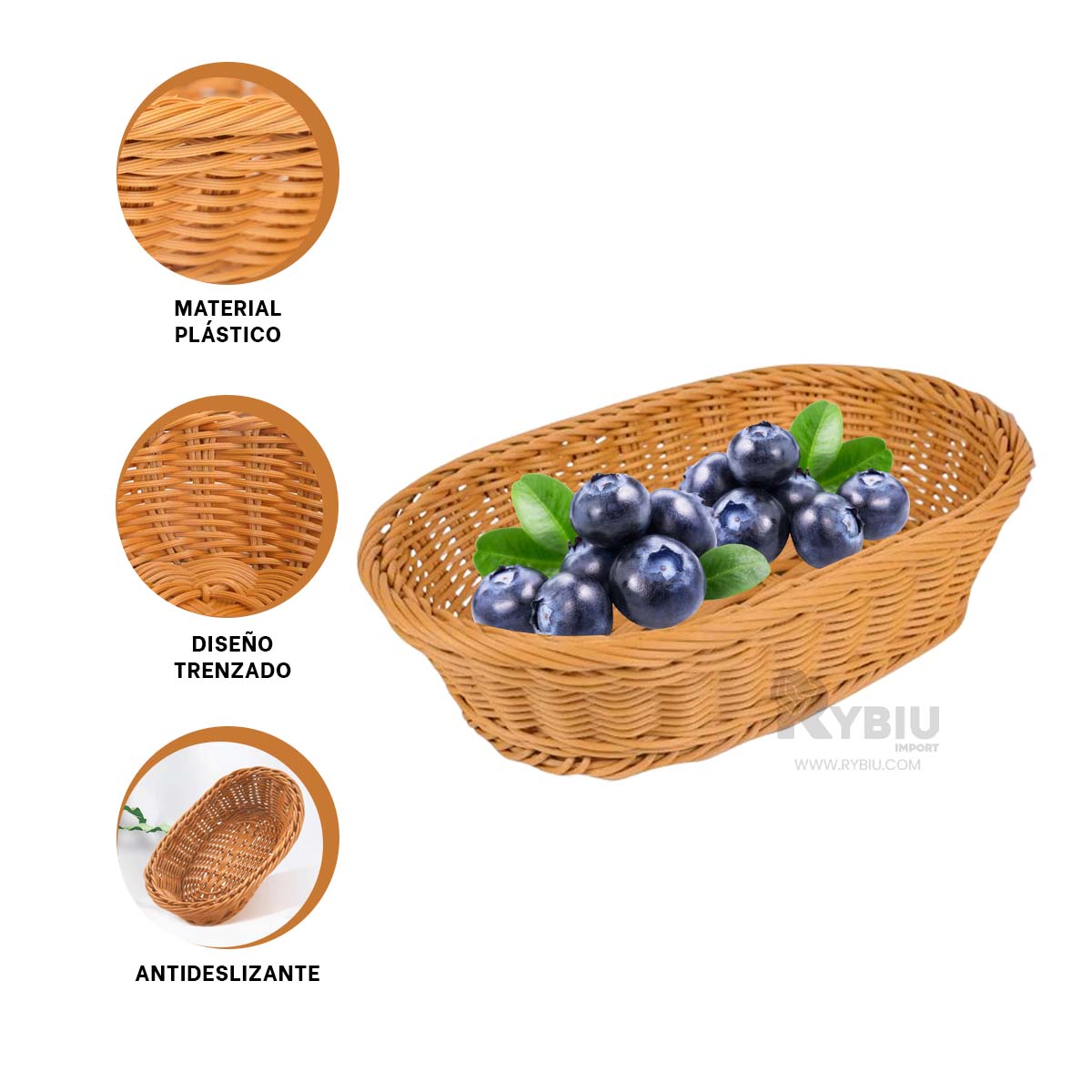 SET CANASTA RYBIU HO32324 MARRON MULTIUSOS MEDIDAS 35X25X7 + ENVOLTORIO REGALO - 2