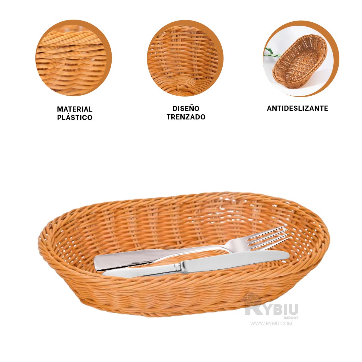 SET CANASTA RYBIU HO32324 MARRON MULTIUSOS MEDIDAS 35X25X7 + ENVOLTORIO REGALO - 3