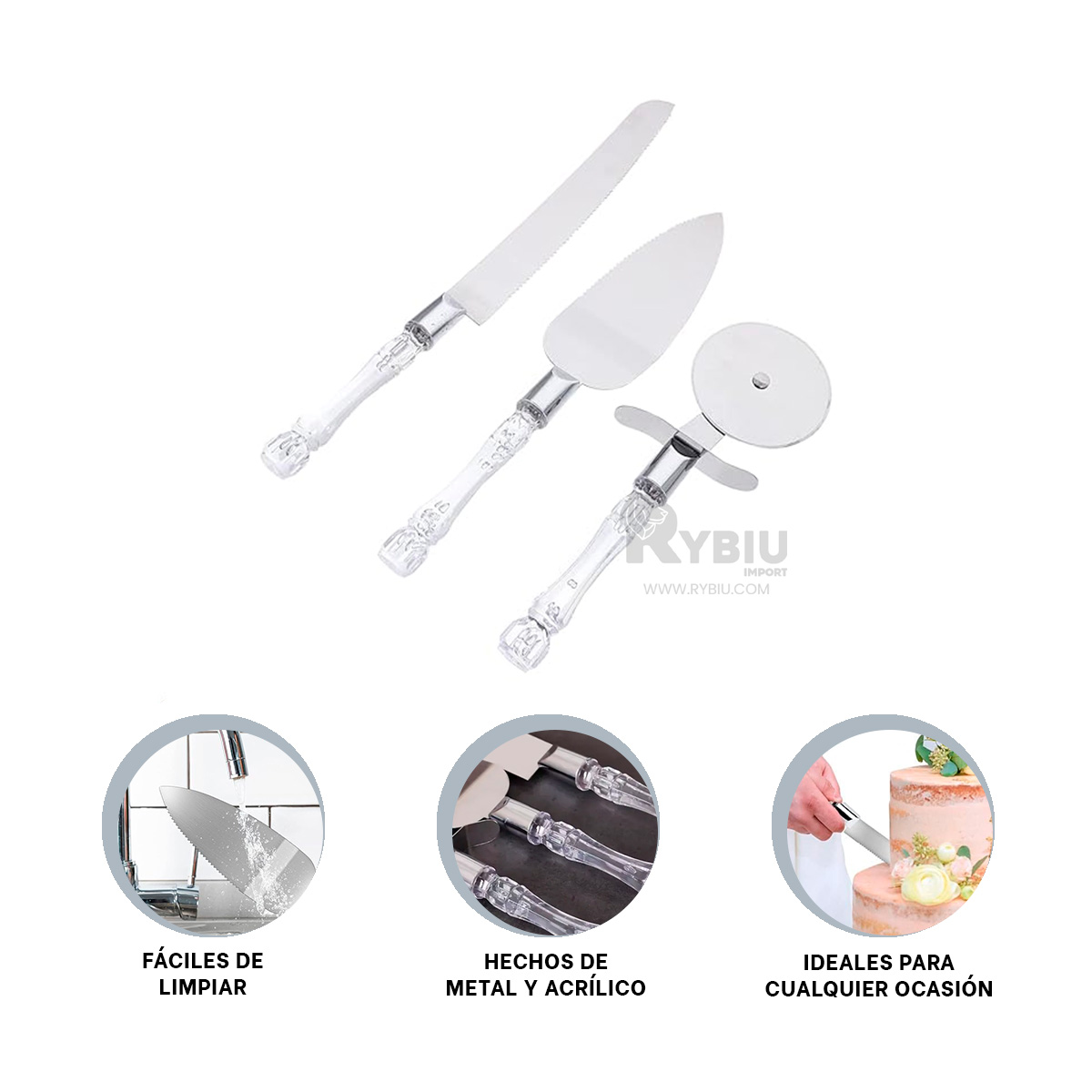 CORTADOR RYBIU JUEGO RESISTENTES MANGO ACRÍLICO + REGALO AGENDITA CO30049 - 1