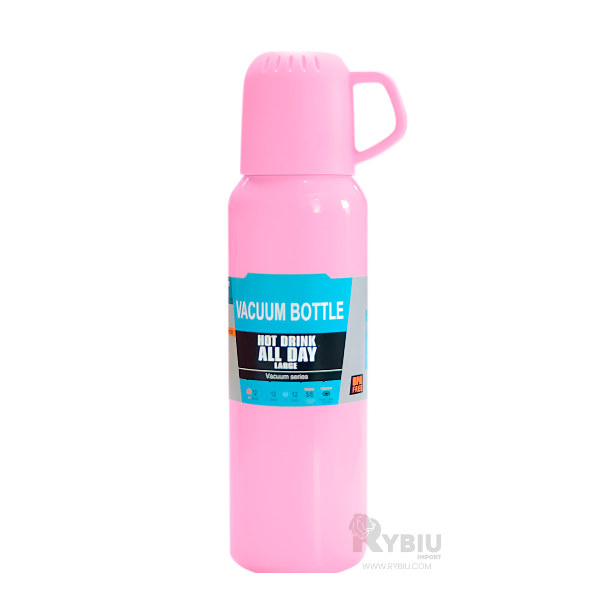 FRASCO DE ACERO DURADERO EN ROSADO 500ML Y+REGALO STICKERS - 1