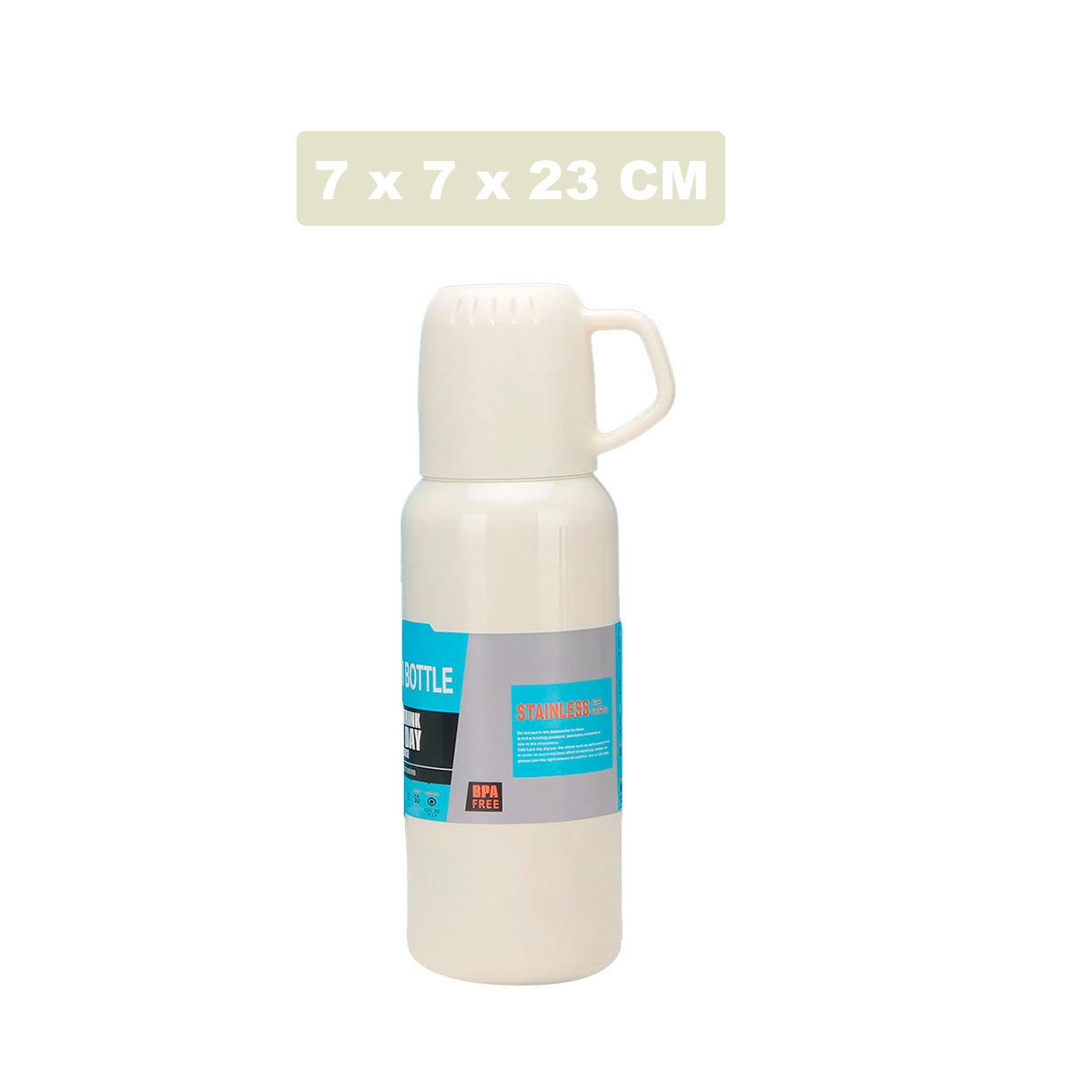 BIDÓN RYBIU CO32132 ACERO TERMO AISLANTE TONO CREMA 500ML + REGALO AGENDITA - 5