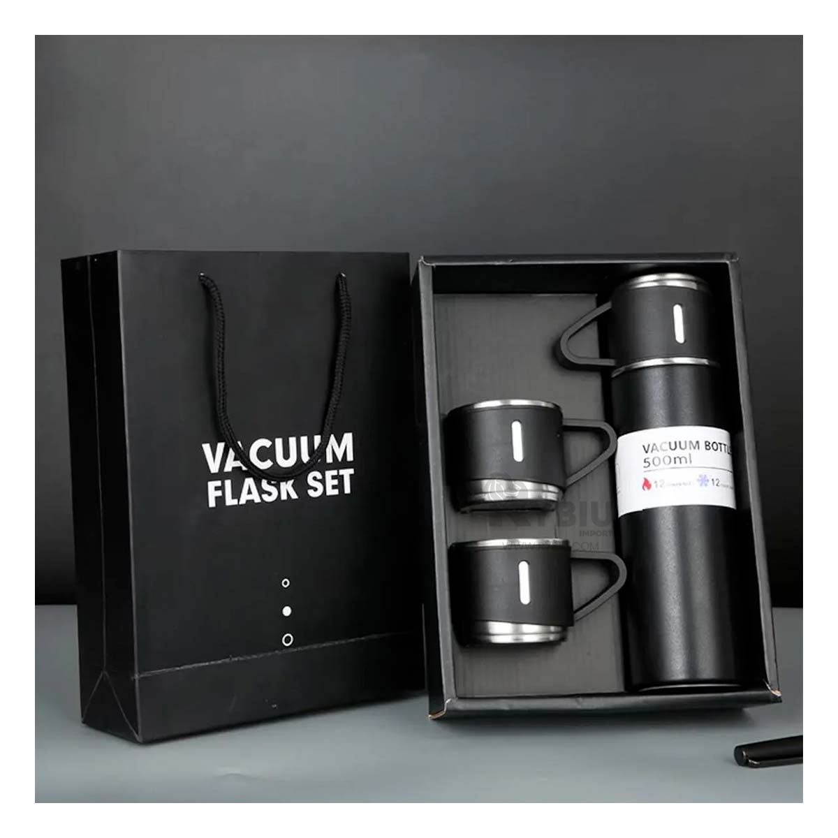 SET DE BEBEDERO ELEGANTE EN COLOR NEGRO Y+REGALO AGENDITA - 1