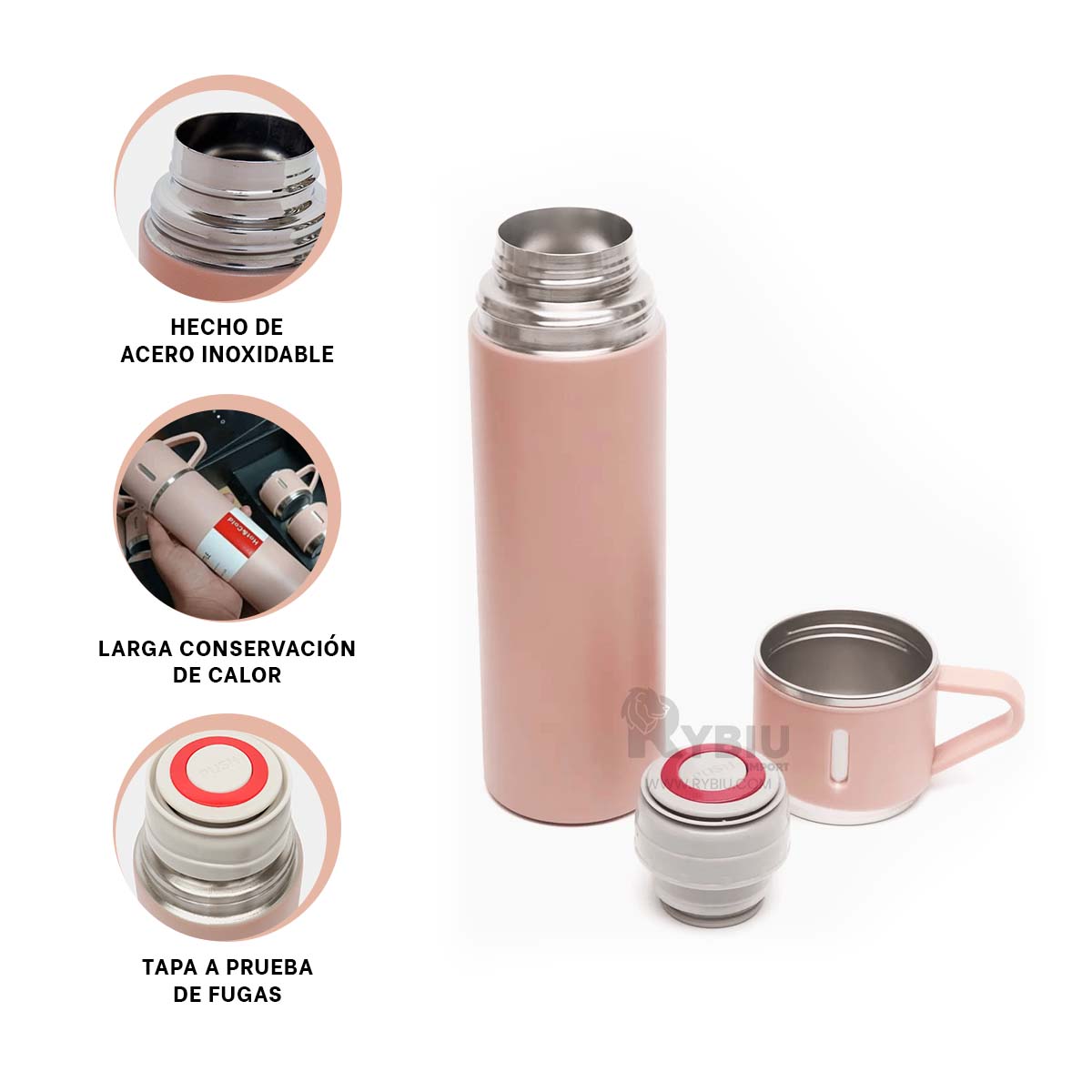 SET RESISTENTE CON SERVIDORES EN ROSADO Y+REGALO STICKERS - 2