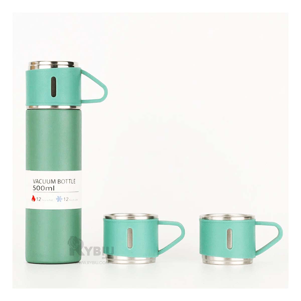 BOTELLA AISLANTE PARA CAFE EN VERDE Y+BANDERITAS ADHESIVAS - 4