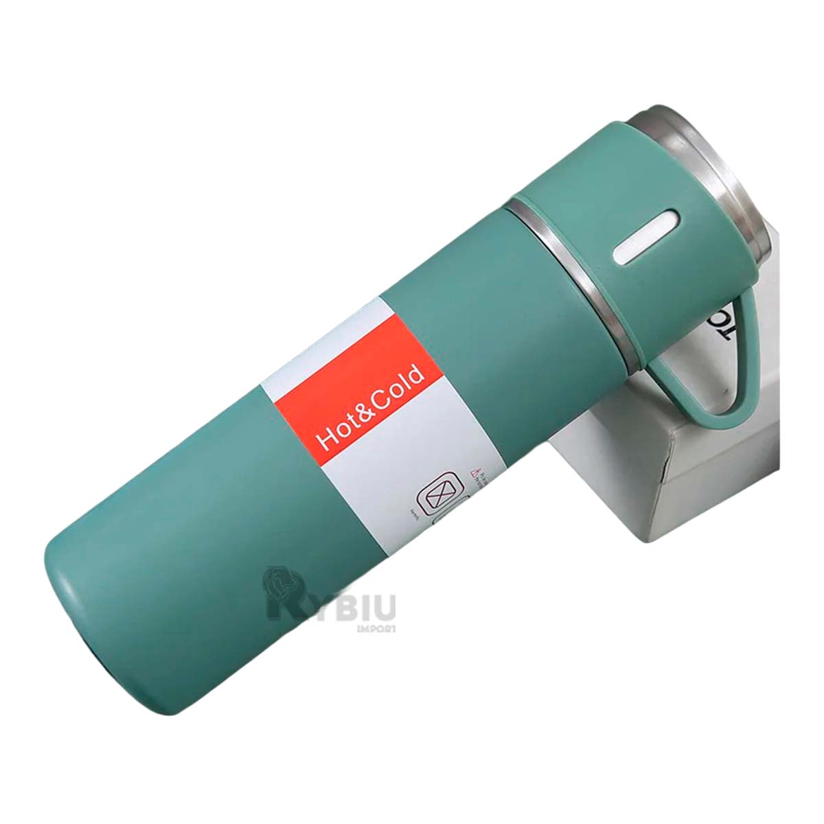 TERMO RYBIU CO30480 ACERO INOXIDABLE VERSÁTIL TAPITAS VERDE + PAPEL REGALO - 3