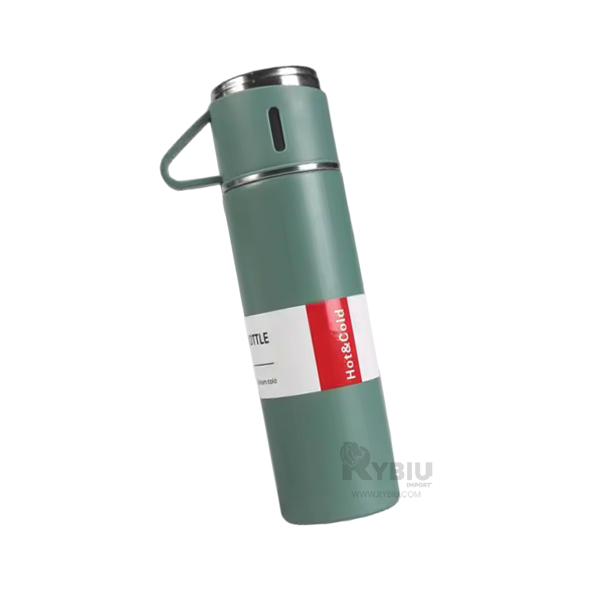 TERMO RYBIU CO30480 ACERO INOXIDABLE VERSÁTIL TAPITAS VERDE + PAPEL REGALO - 4