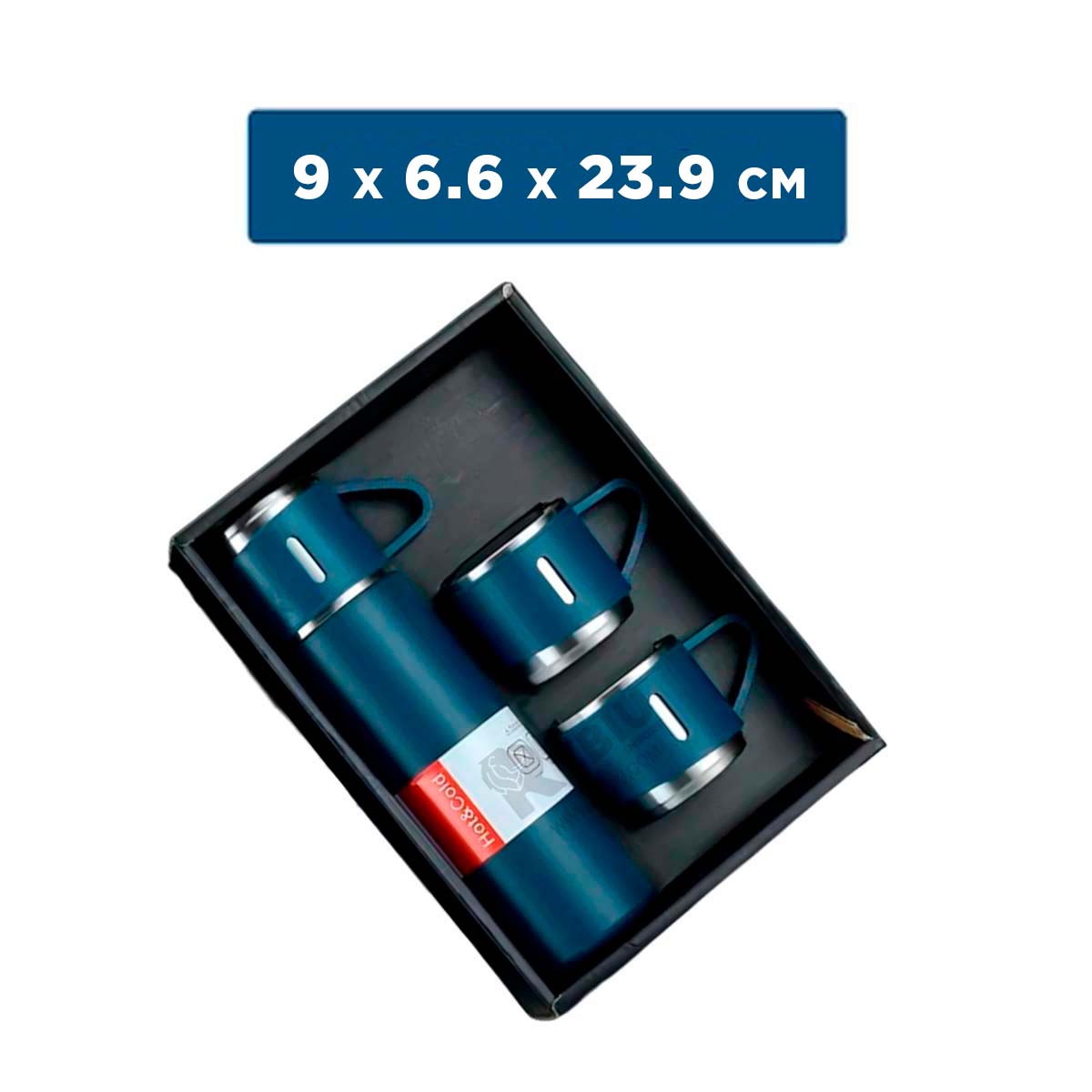 SET COMPACTO PARA JUGOS EN COLOR AZUL Y+ENVOLTORIO DE REGALO - 1