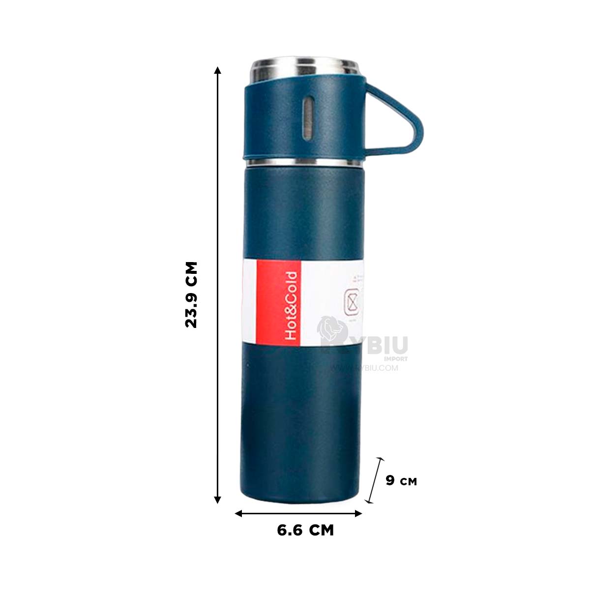 SET COMPACTO PARA JUGOS EN COLOR AZUL Y+ENVOLTORIO DE REGALO - 5