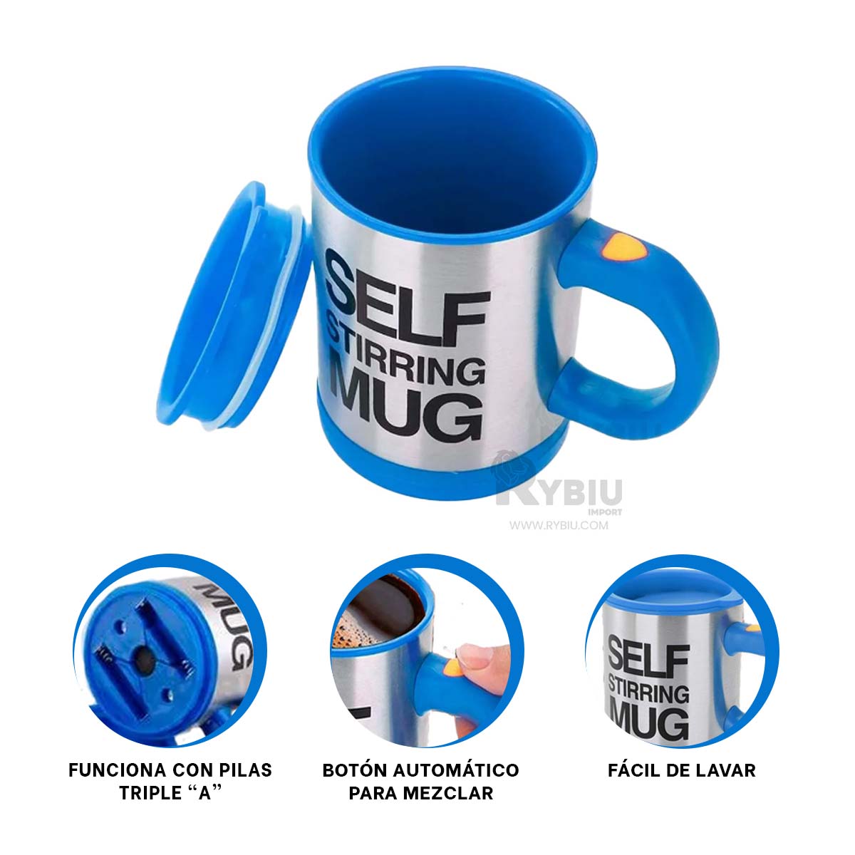 VASO RYBIU JUNTADOR DE 400 ML EN +REGALO STICKERS CO30472 AZUL - 3