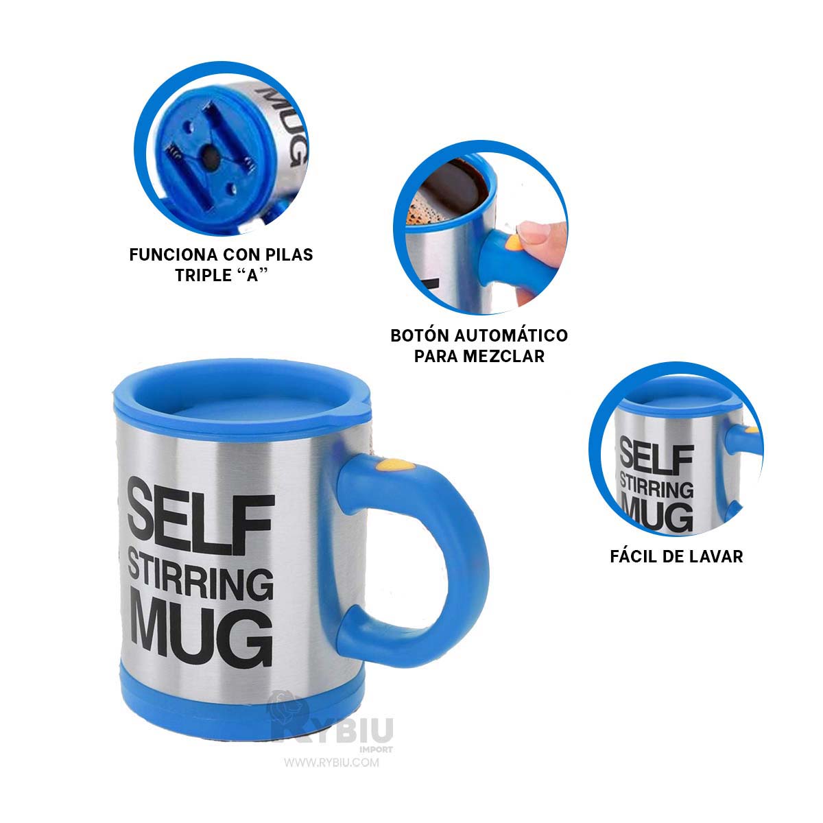 TAZA RYBIU REMOVEDORA DE 400ML+ PAPEL DE REGALO CO30472 AZUL - 3