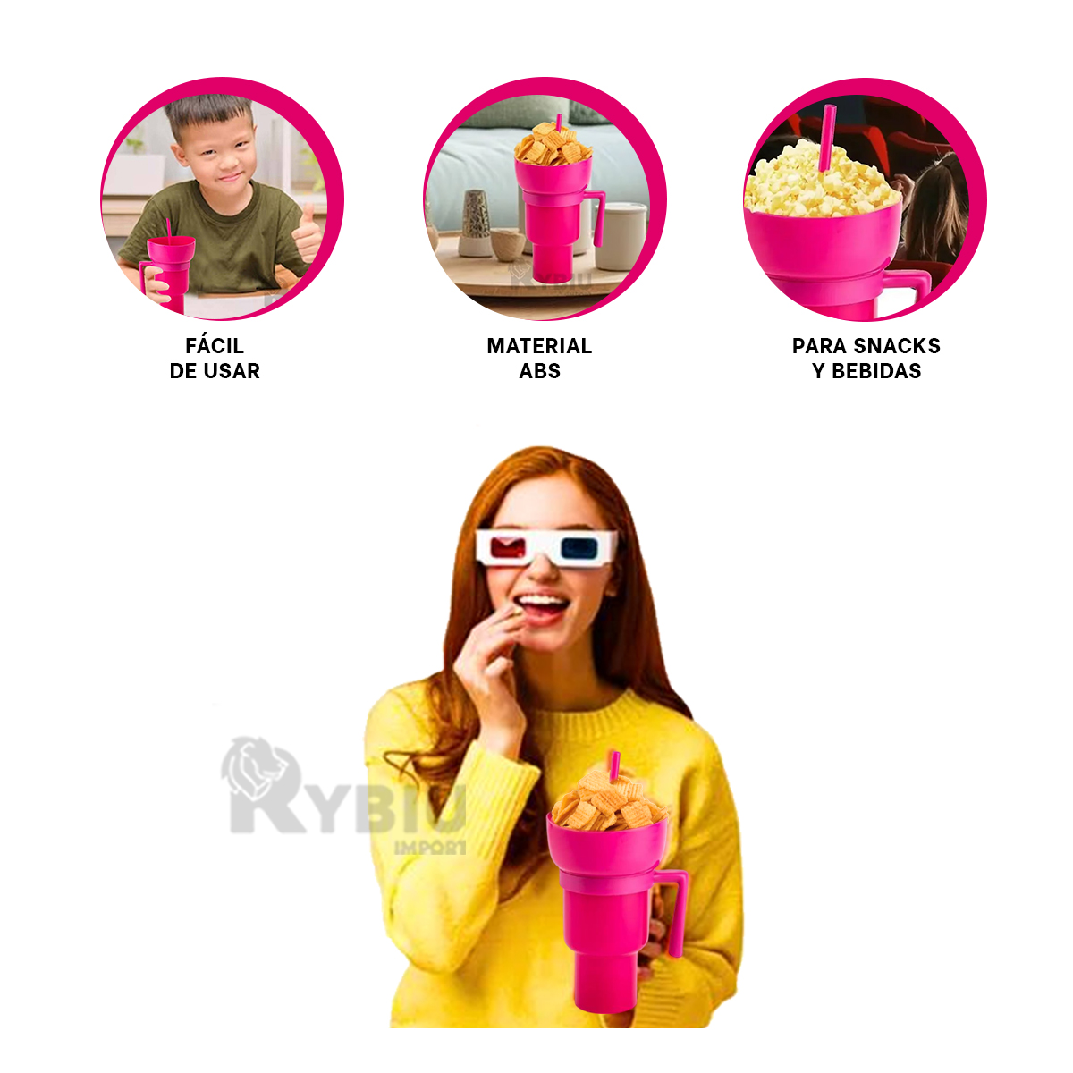 VASO PARA DULCES RYBIU CO29760 ROSADO +PAPEL DE REGALO - 3