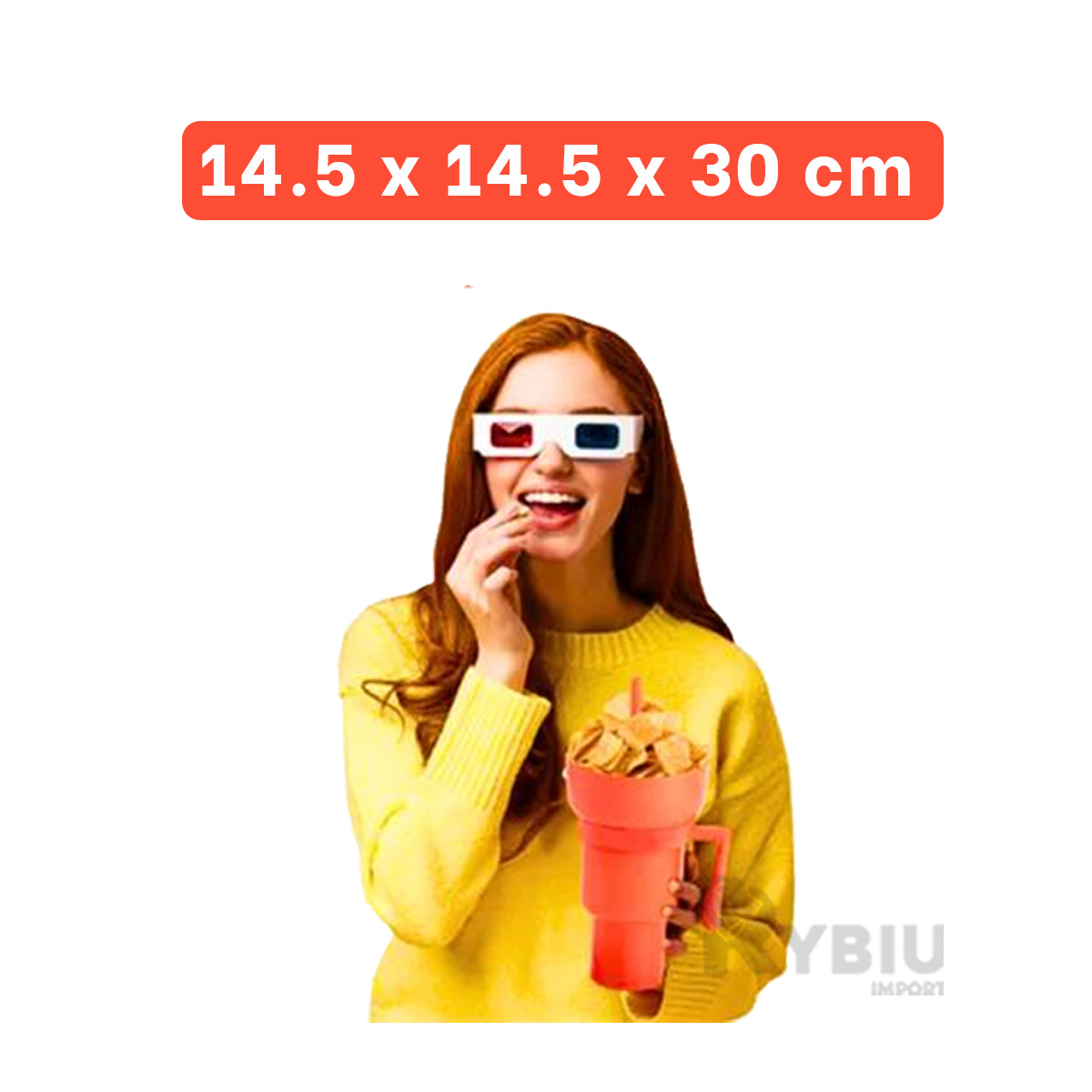TAZA PARA REFRESCO RYBIU CO29761 NARANJA +BANDERITAS ADHESIVAS - 1