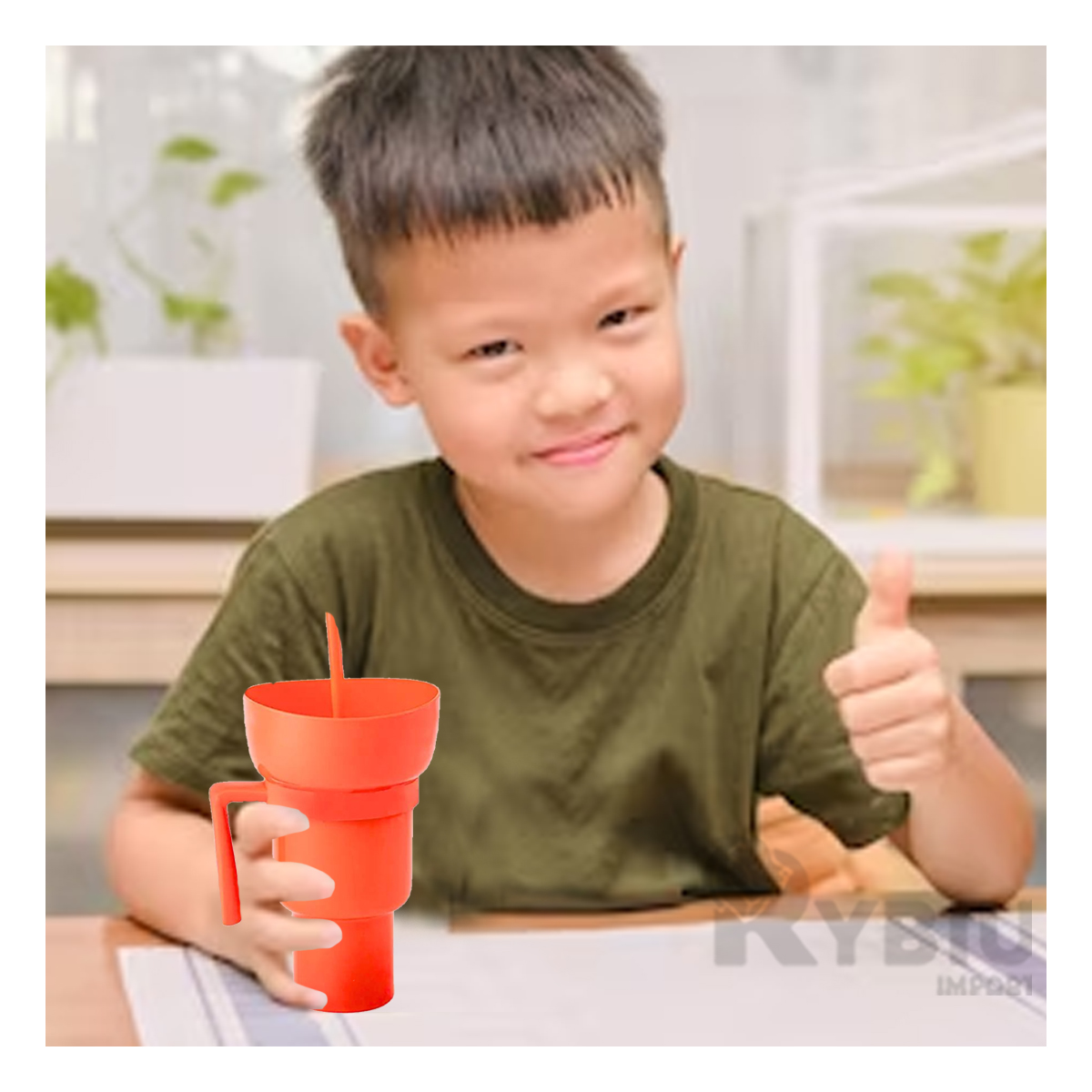 TAZA PARA REFRESCO RYBIU CO29761 NARANJA +BANDERITAS ADHESIVAS - 4