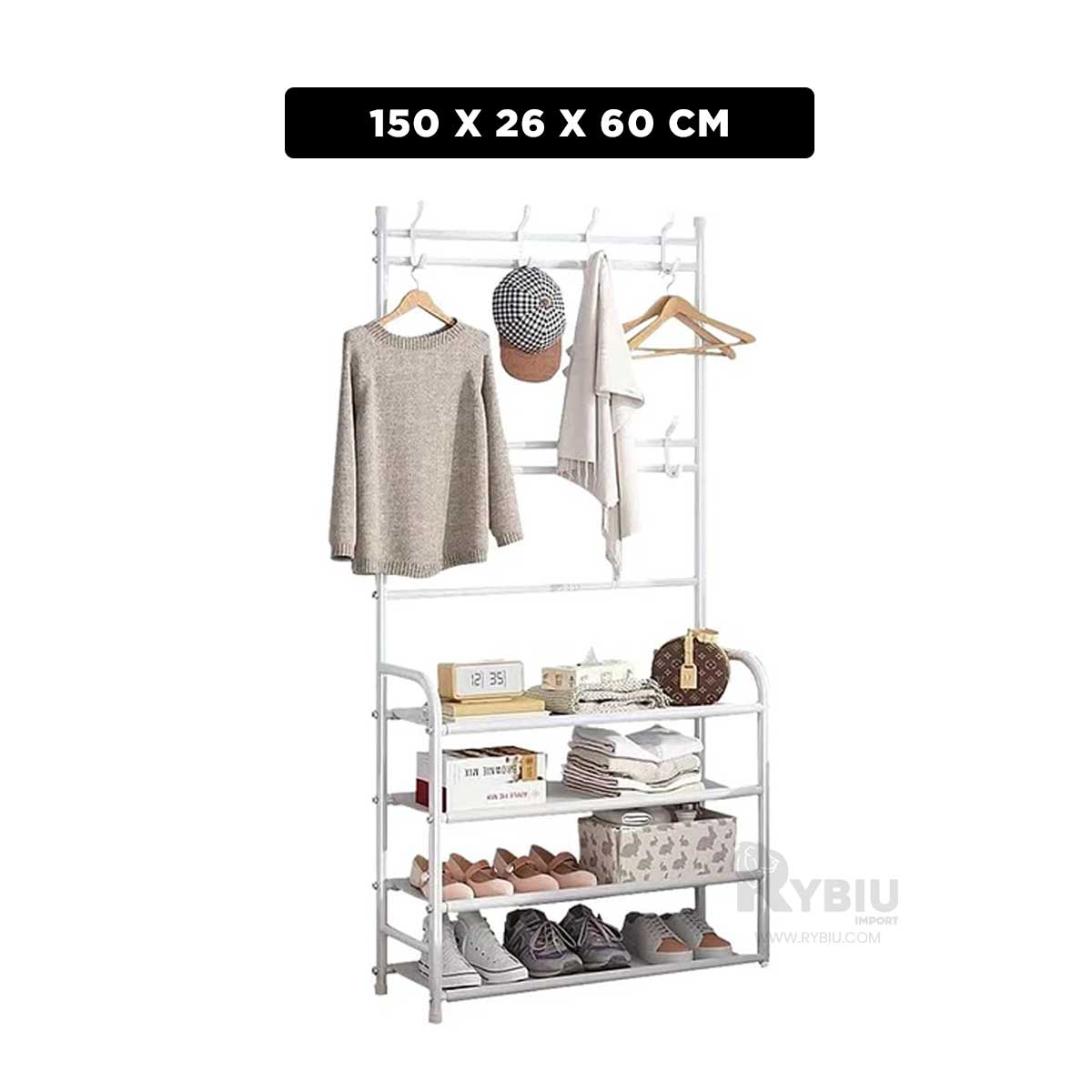 ESTANTE RYBIU CURVO BLANCO CON + REGALO LIGAS PEINAR - 5