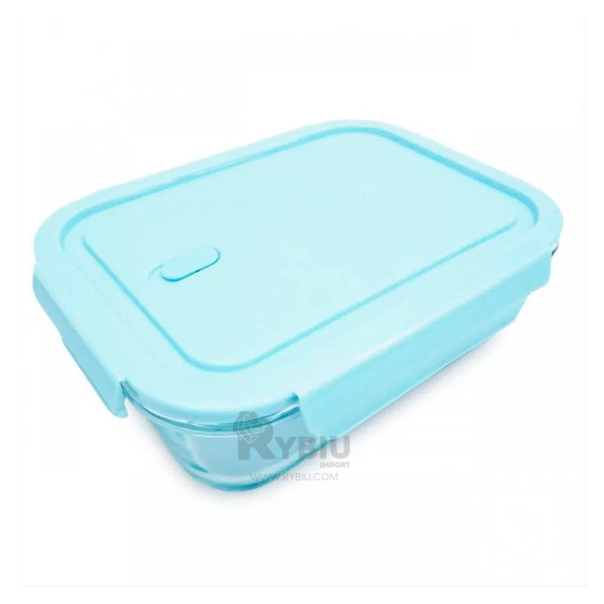 ENVASE PARA ALMUERZO RYBIU CO30468 VIDRIO CELESTE +REGALO LIGAS PARA PEINAR - 2