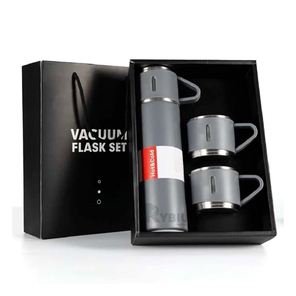 TERMO RYBIU CO30478 ACERO INOXIDABLE VERSÁTIL TAPITAS PLOMO + PAPEL REGALO - 3