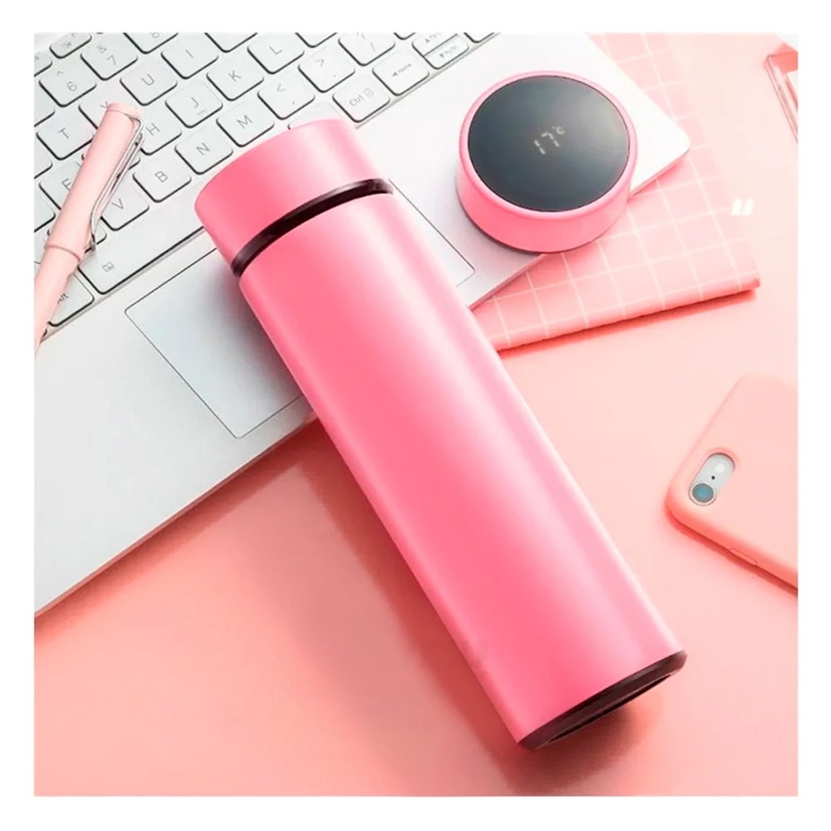 TOMATODO CON CAPACIDAD 500 ML EN ROSADO Y+REGALO AGENDITA - 4