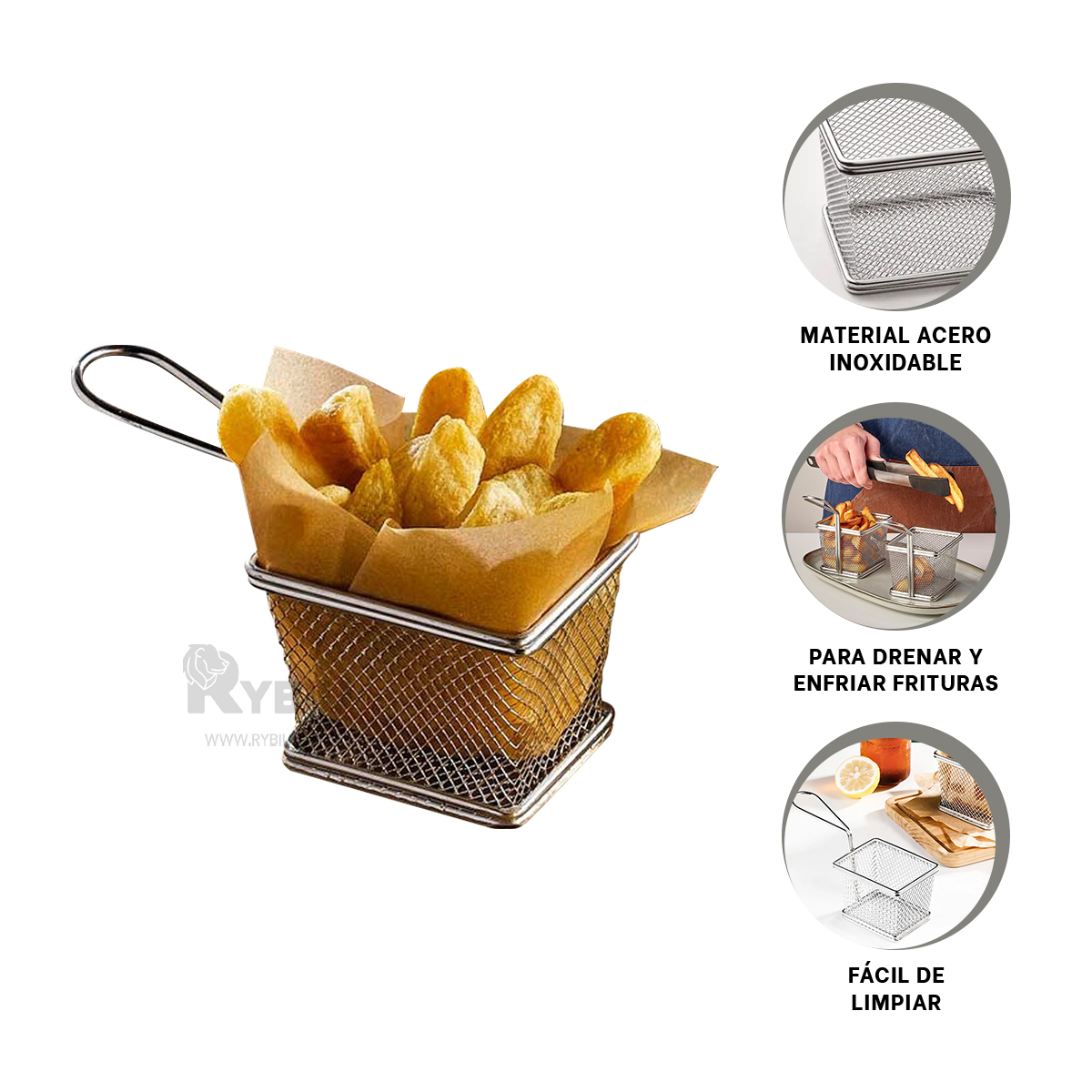 CANASTO UTIL PARA HOTDOG 10X8X7CM PLATEADO Y+REGALO STICKERS - 2