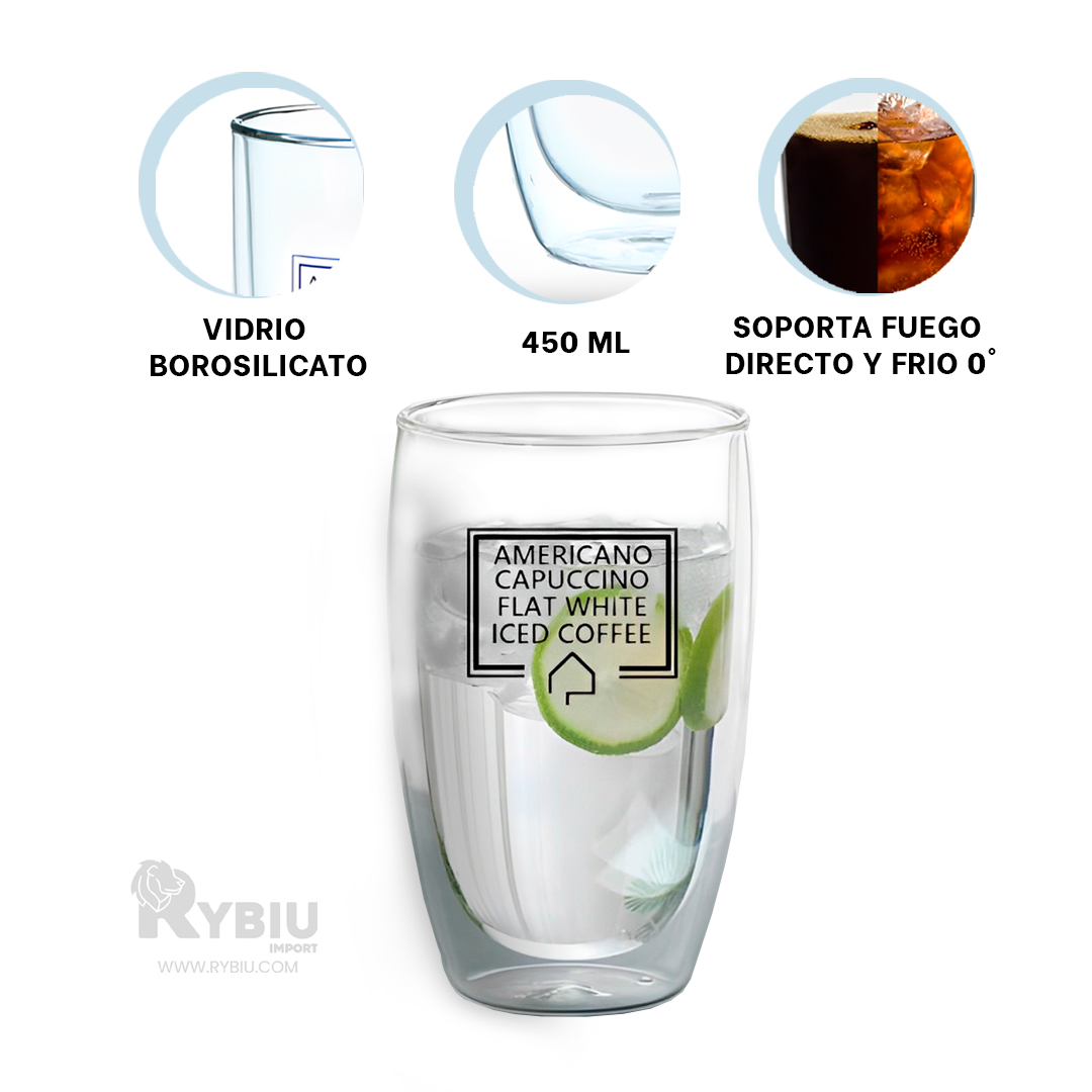 TAZA UTIL SIN ASA FRAPPUCINO 450ML RYBIU 557 +BANDERITAS ADHESIVAS - 3