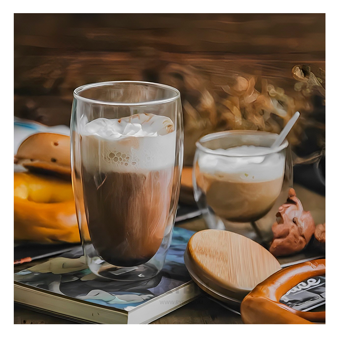 TAZA UTIL SIN ASA DE DOBLE CAPA 400ML RYBIU 560 +BANDERITAS ADHESIVAS - 2