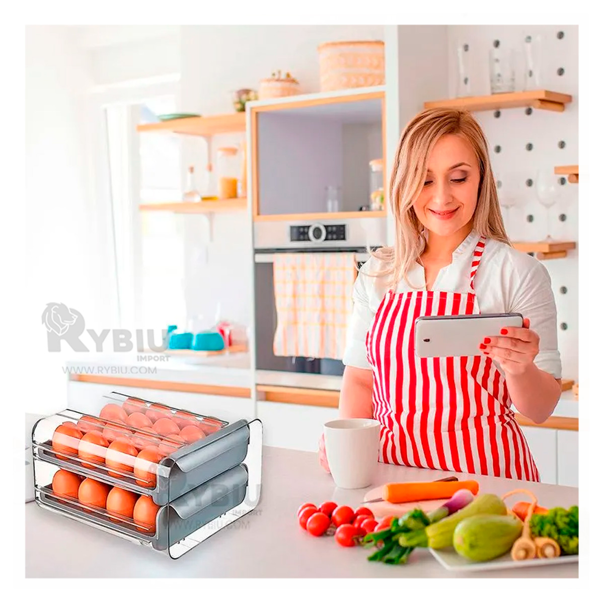 REPISA RYBIU CO30437 PLATEADO ELEGANTE CON DIVISIONES PLOMO + GIFT STICKERS - 3