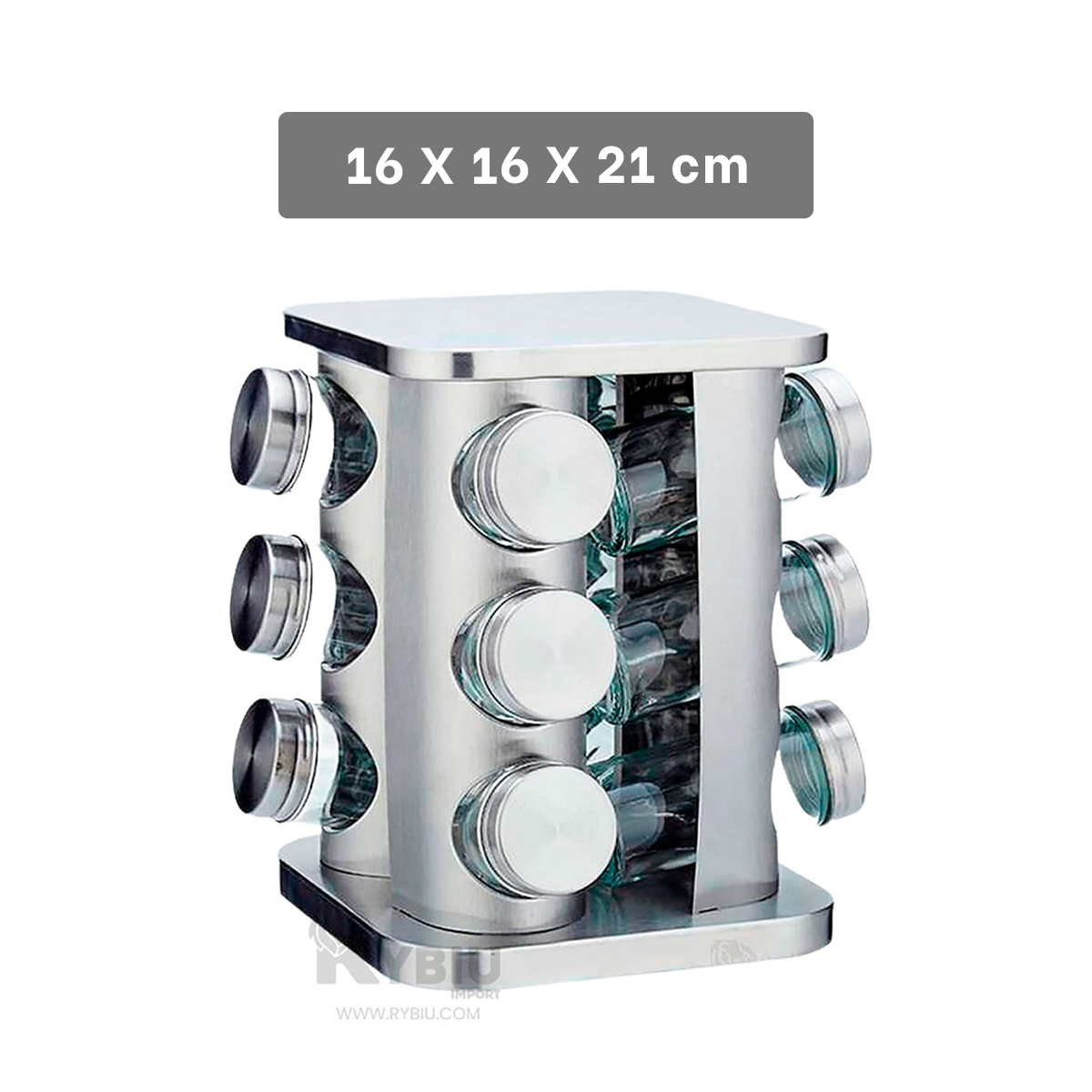 CONTENEDOR RYBIU CO30372 GRIS ORGANIZADOR CONDIMENTOS + ENVOLTORIO REGALO - 5