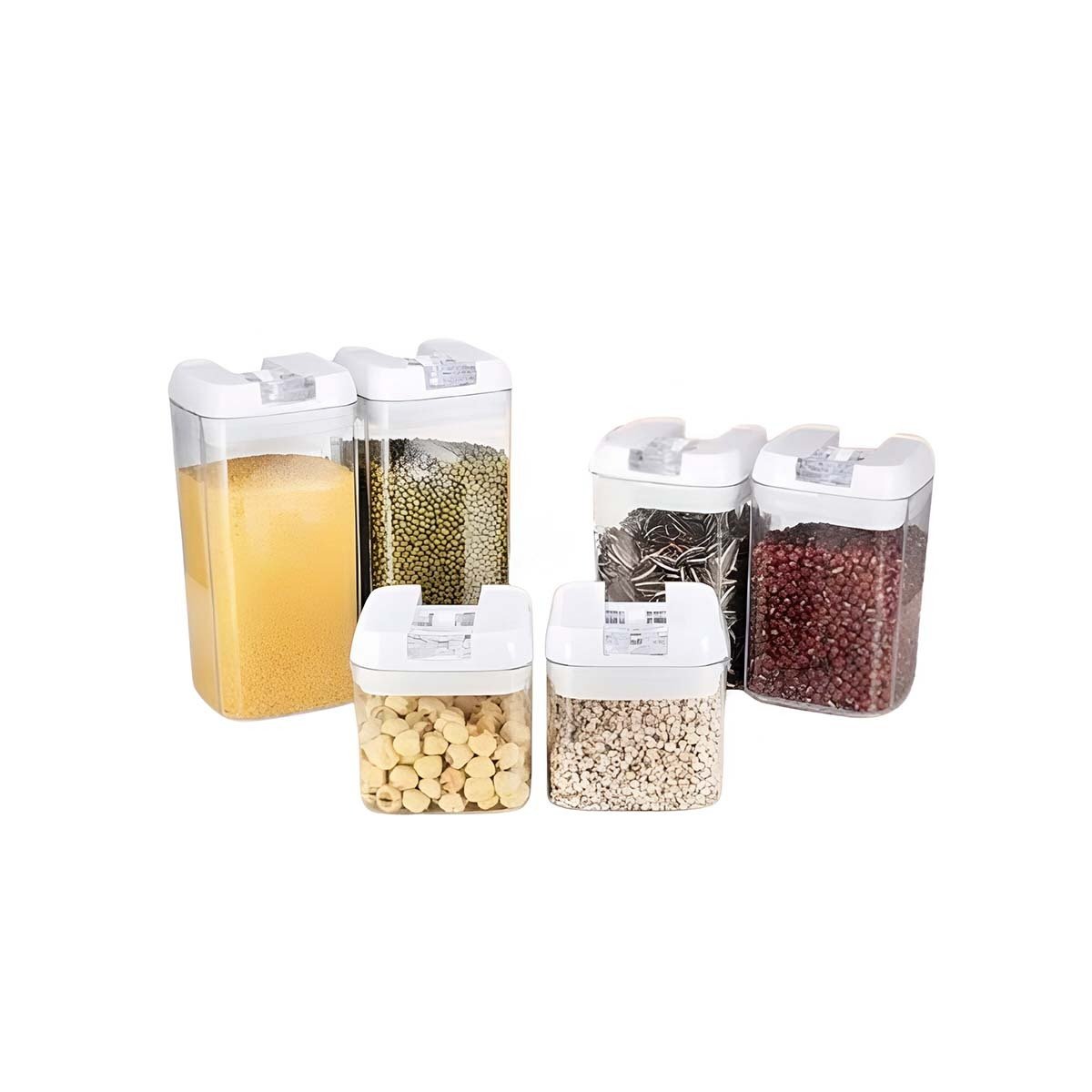 PACK 6 CONTENEDOR RYBIU CO30375 BLANCO ENVASE PIEZAS TAPA BLANCA + LIGAS REGALO - 3