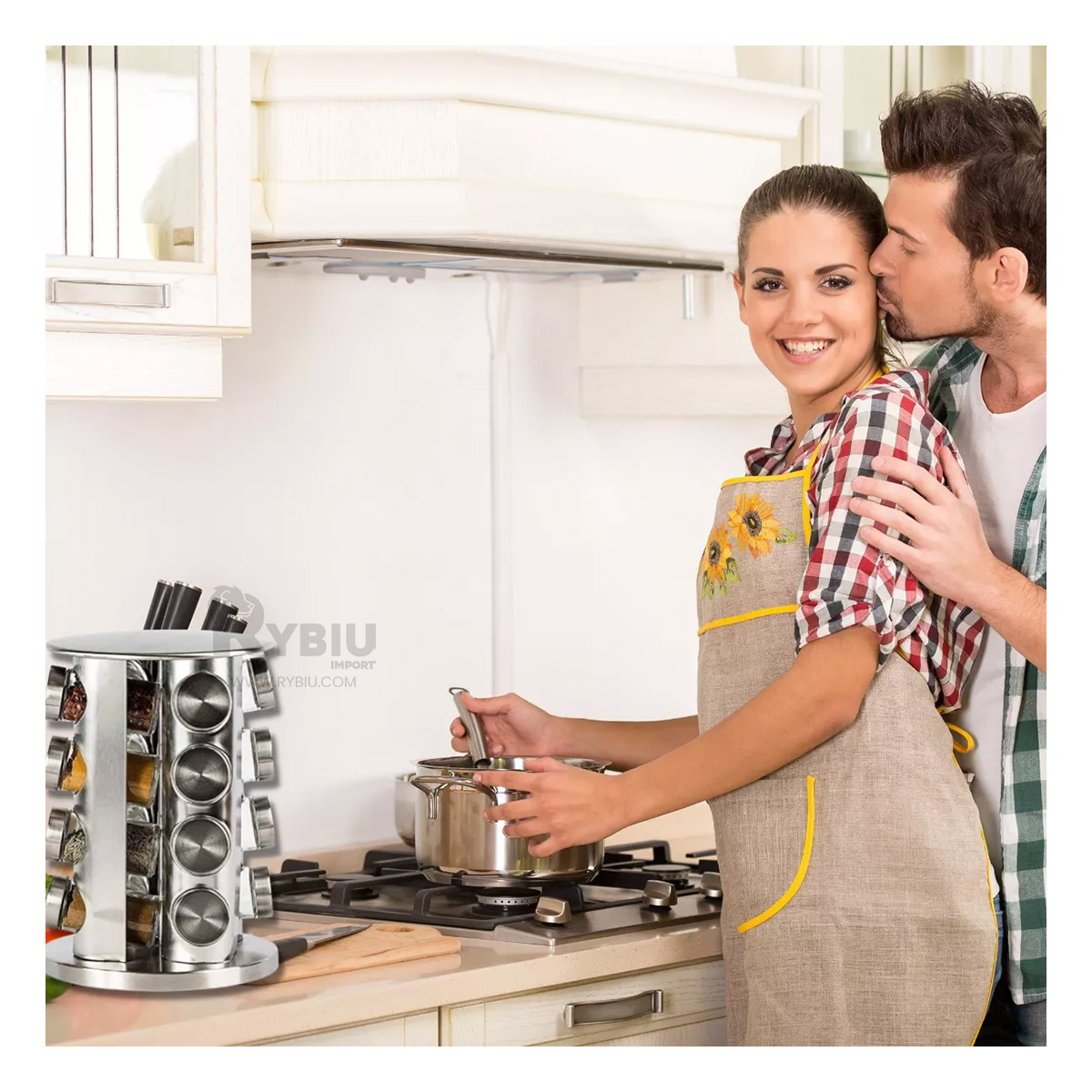 CONTENEDOR RYBIU CO30371 ESPECIERO AMPLIO FORMA CIRCULAR + REGALO LIGAS PEINAR - 1
