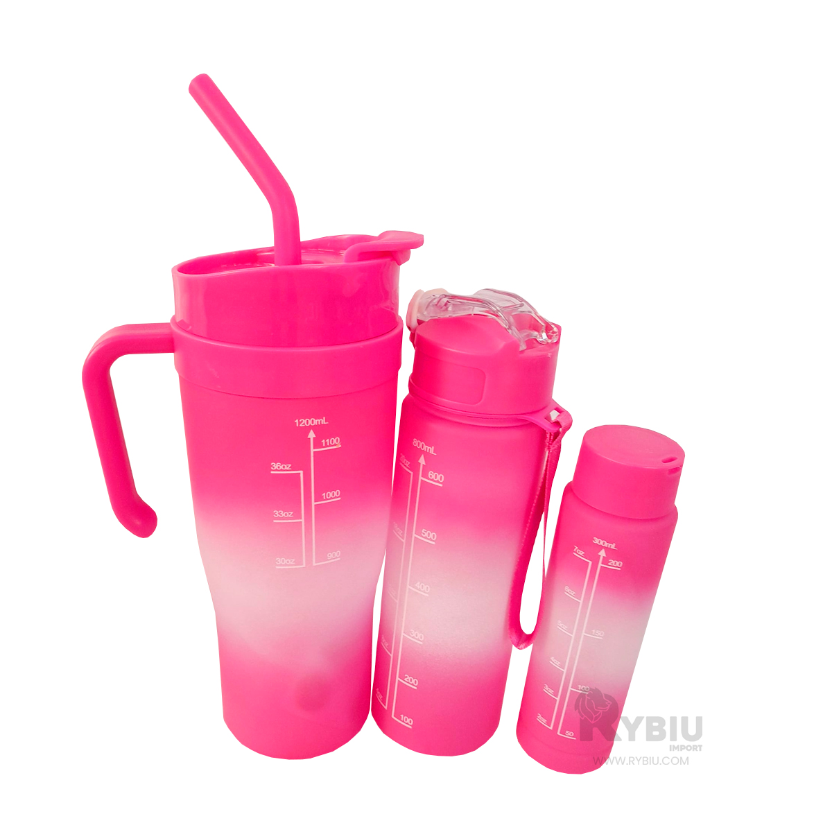 RECIPIENTES RYBIU CO30086 CON STICKER FUCSIA 3 UNIDADES + REGALO STICKERS - 2