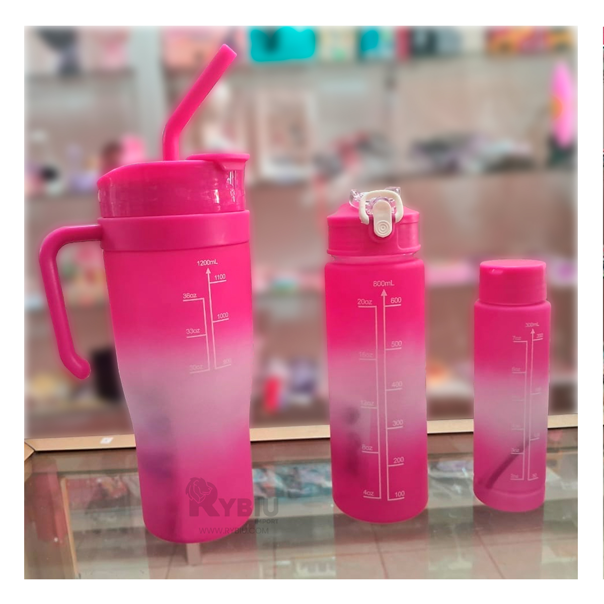 RECIPIENTES RYBIU CO30086 CON STICKER FUCSIA 3 UNIDADES + REGALO STICKERS - 4